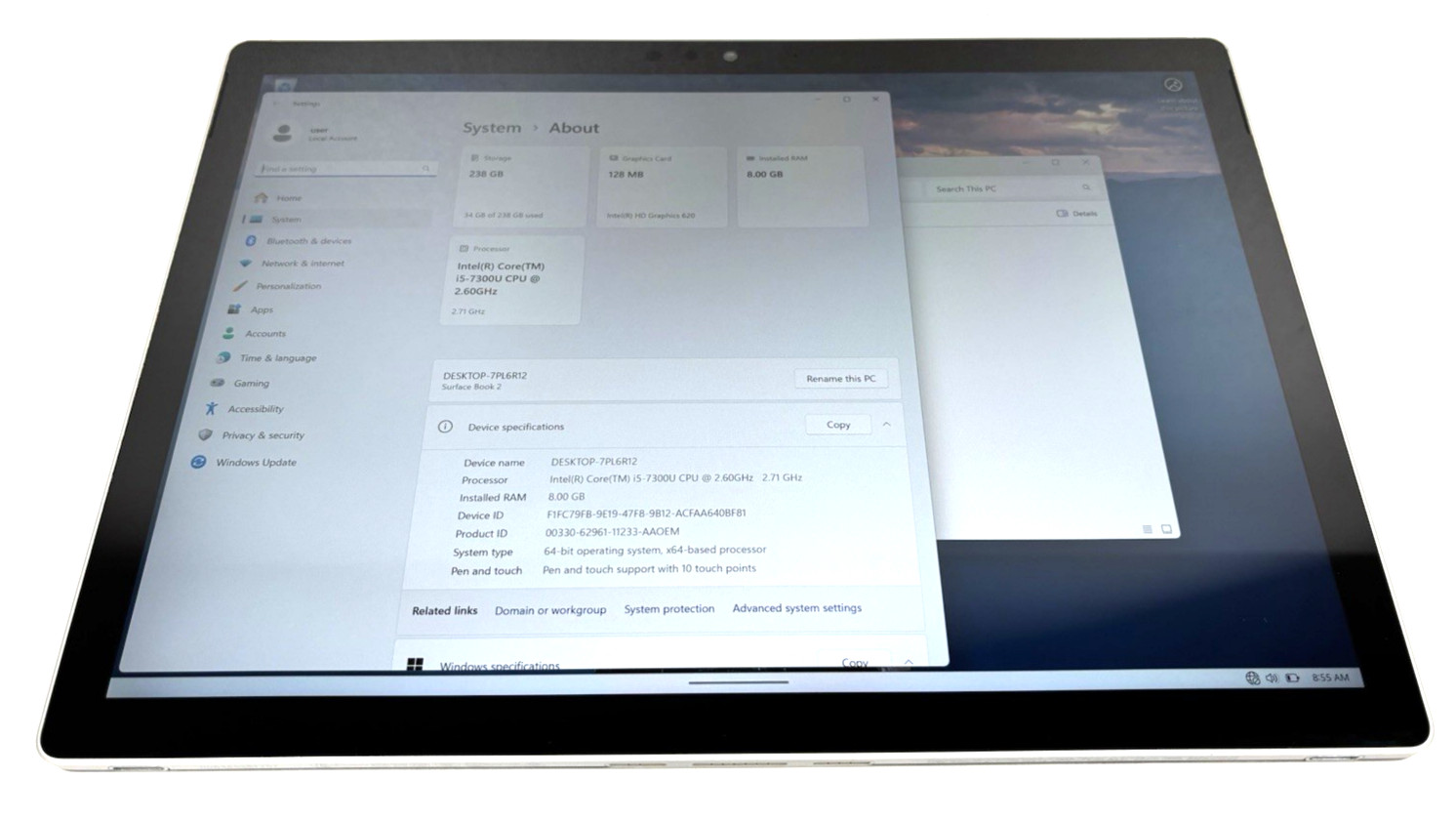 Microsoft Surface Book 2 1832 i5-7300U RAM 8GB 256GB 13.5″ Tablet Grade A