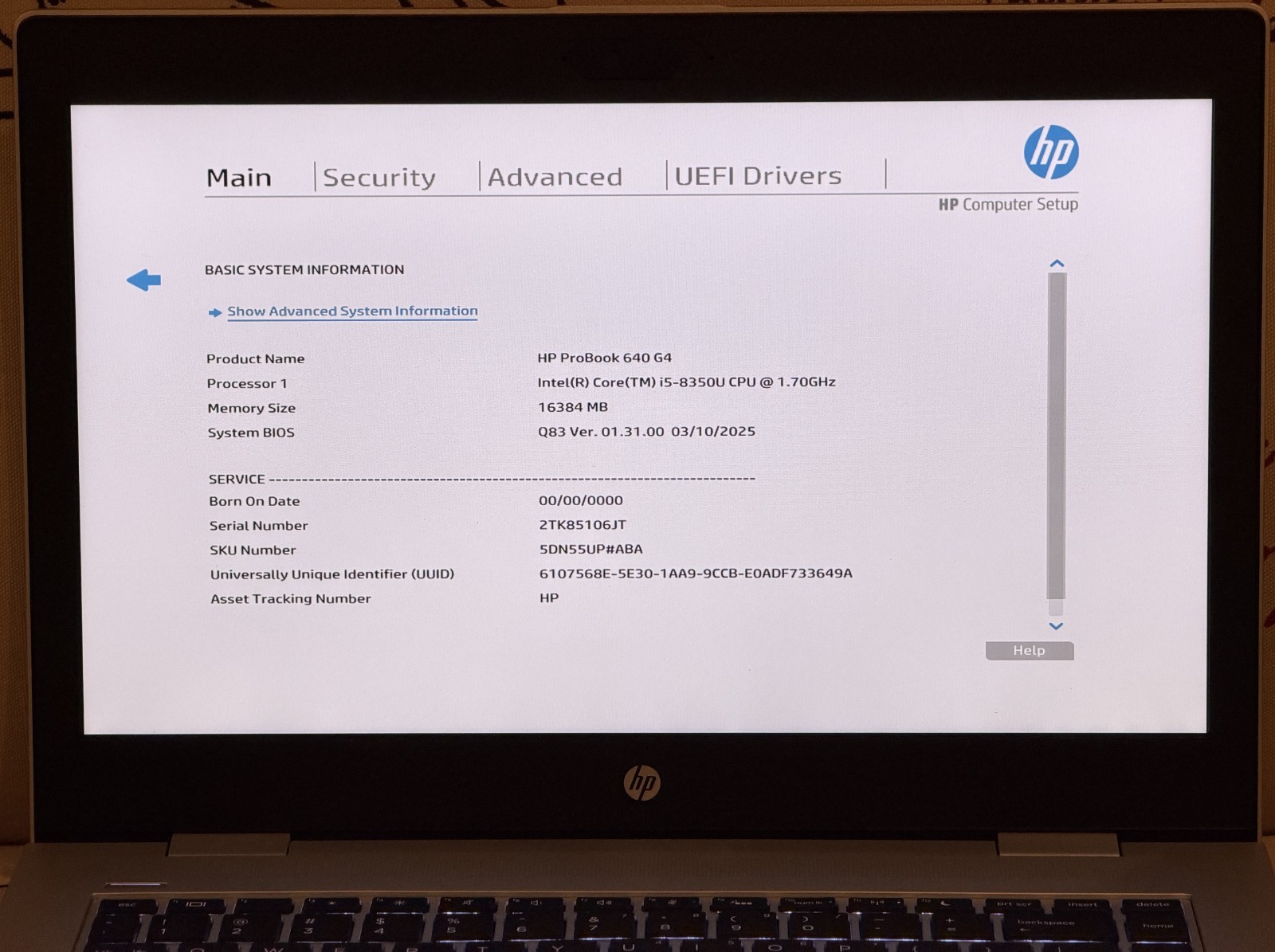 HP ProBook 640 G4 16GB RAM Intel Core i5-8350U@1.70GHz 14″, 256Gb SATA M.2 HD
