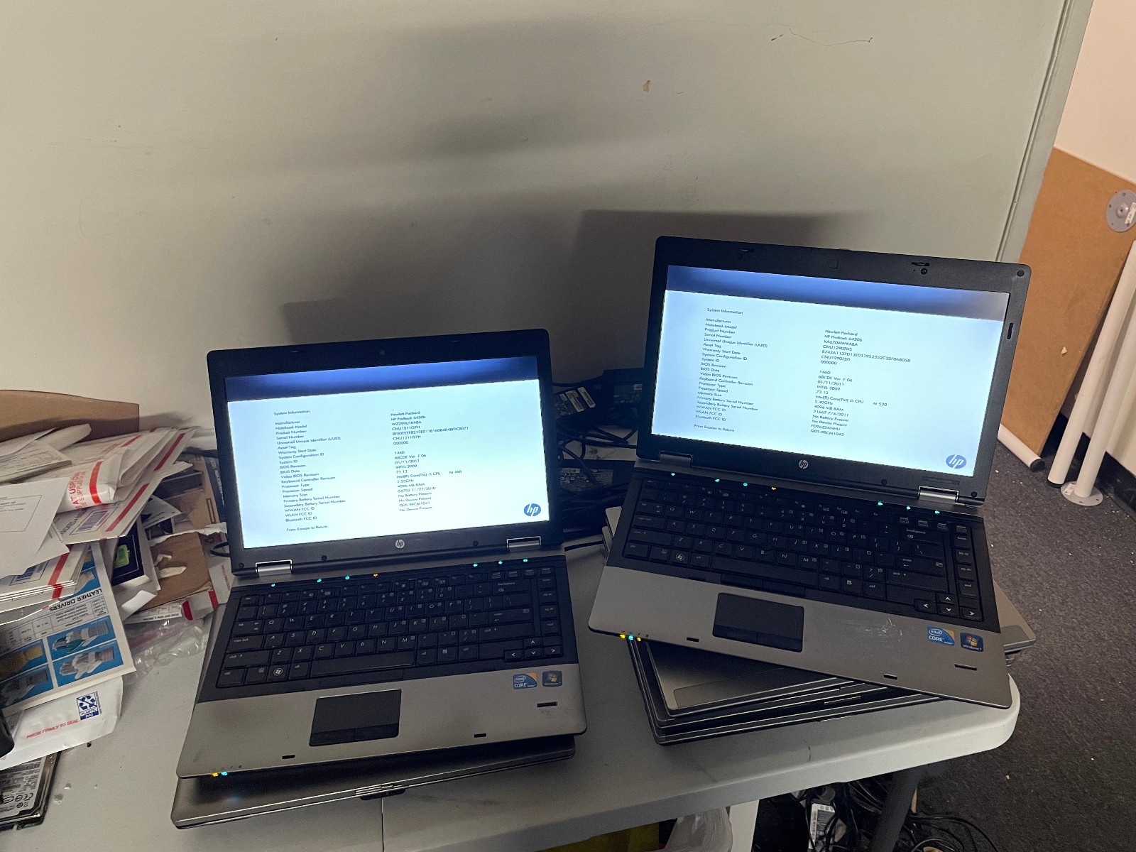 Lot of 6 HP (2) probook 6450B, (1) 6430b[HP-C], (2) Elitebook 6930p, (1) 8440p
