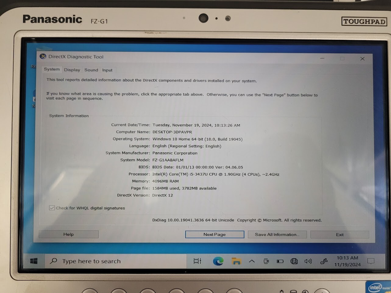 Lot of 3 Panasonic ToughPad FZ-G1 10.1″ i5-1.9GHz 4GB RAM 120GB/no power adapter
