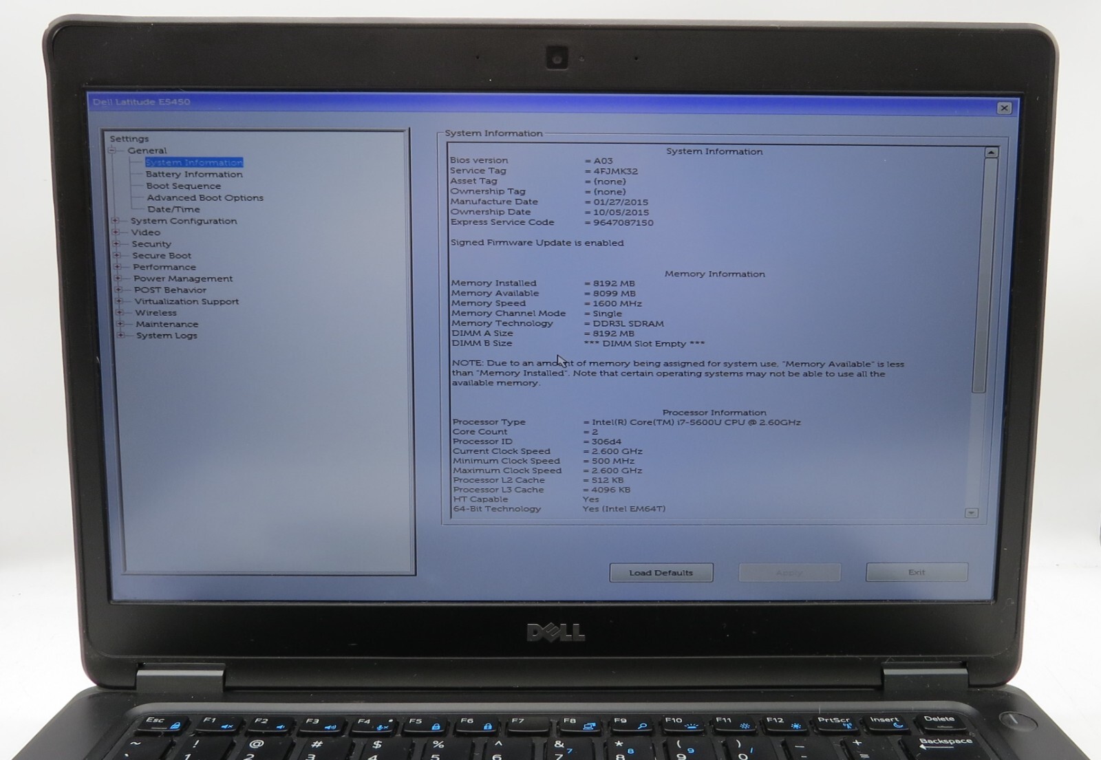 Dell Latitude E5450 _ i7-5600U @2.6 _ 8GB RAM _ 480GB SSD _ No OS *READ