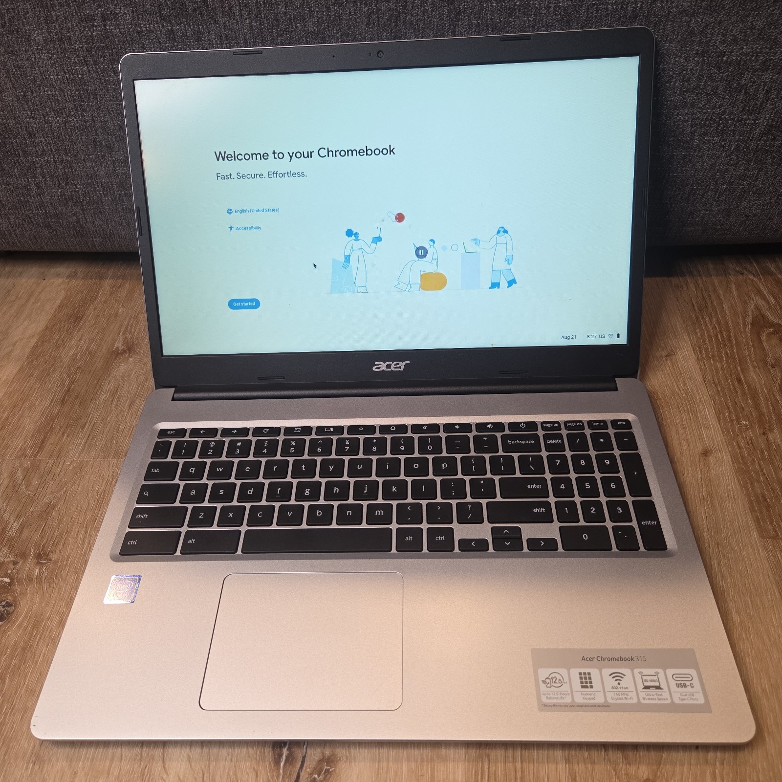 Acer Chromebook 315 CB315-3H N19Q3 Gray 15.6″ Laptop Chrome OS Case Included