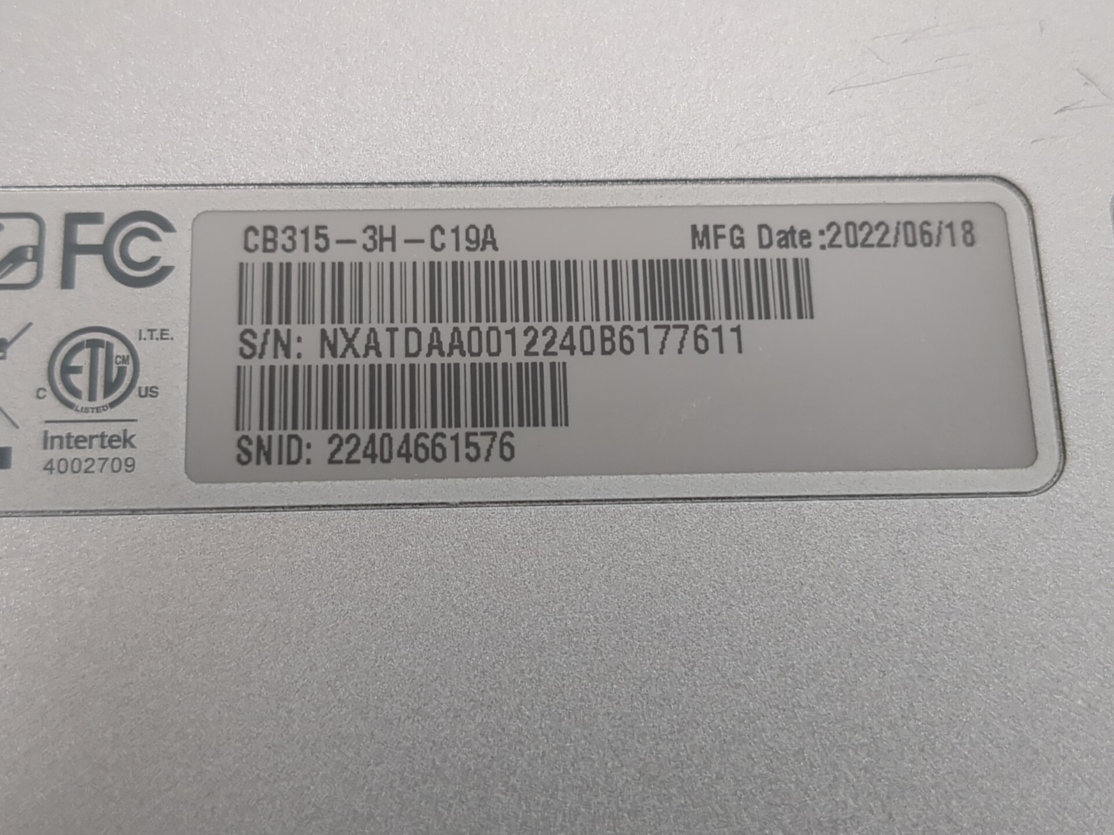 Acer Chromebook 315 15″ N19Q3 Laptop – 64GB eMMC/4GB RAM – Celeron N4020@1.1GHz