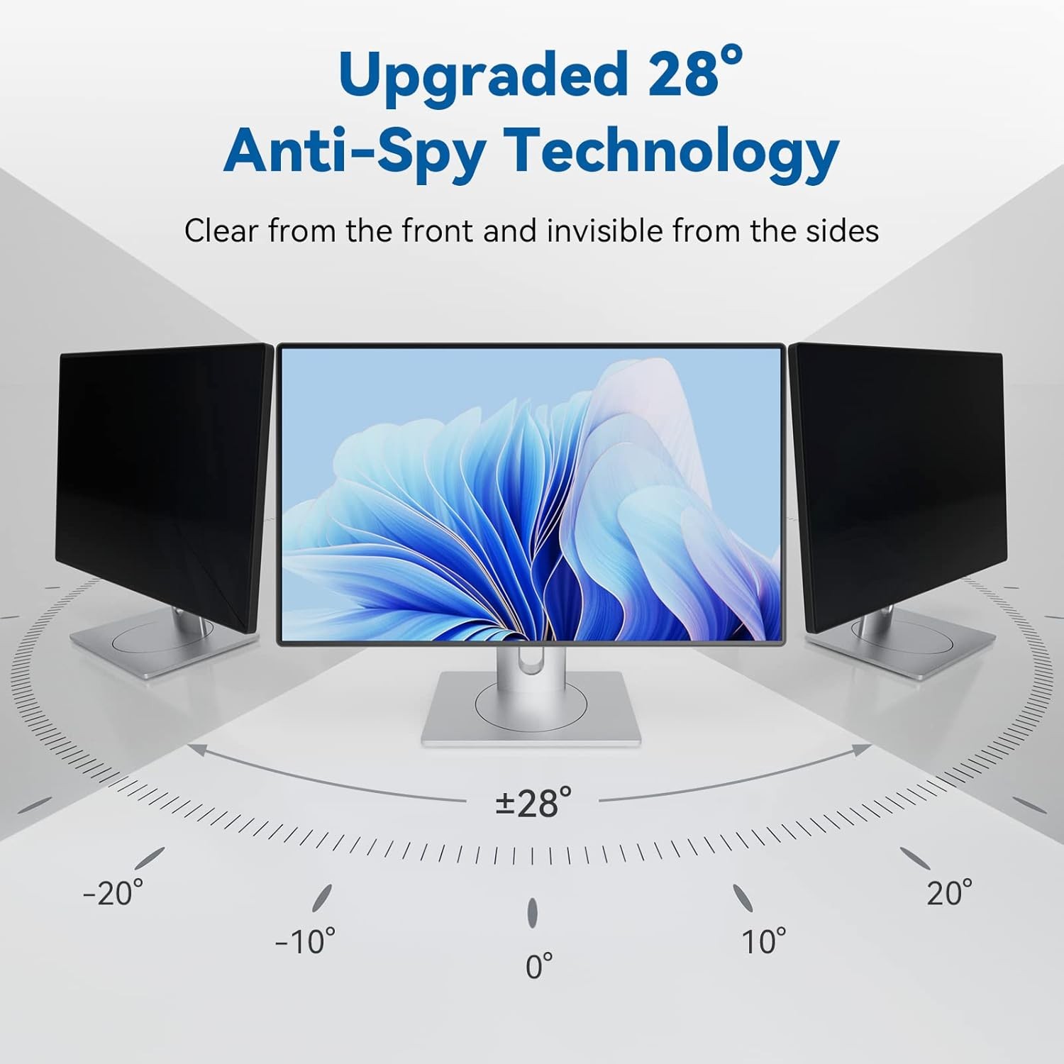 23.8 Inch Computer Privacy Screen Filter for 16:9 Widescreen Monitor, Removable