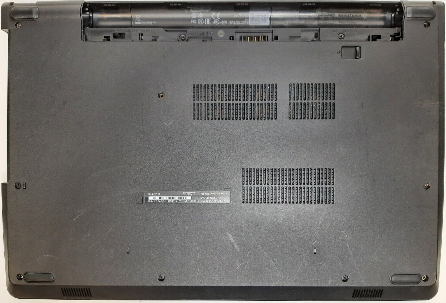 Dell Inspiron 15-3565 Laptop AMD A6-9200 8GB RAM NO SSD NO BATTERY NO ODD