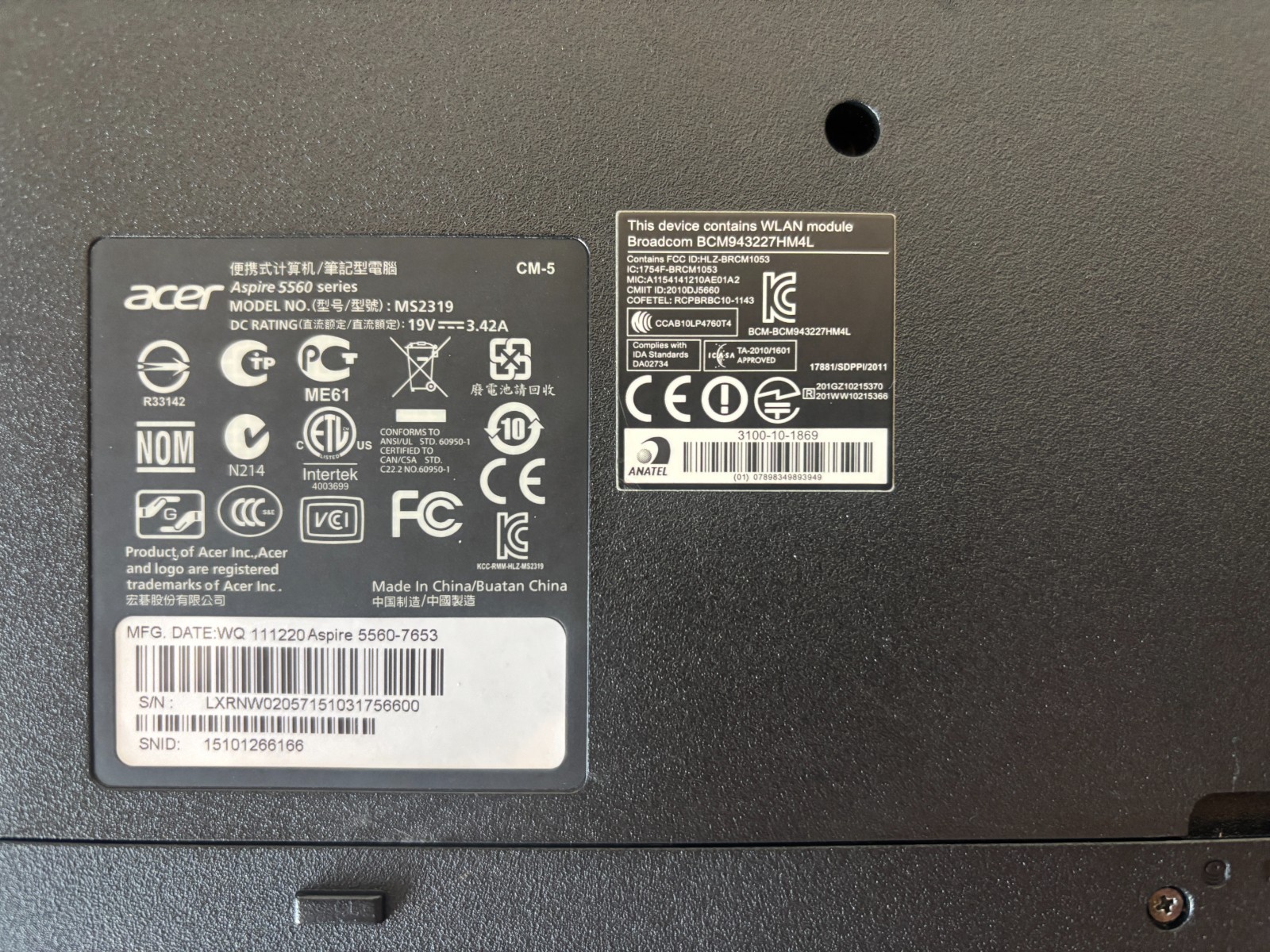 Acer Aspire 5560 – For Parts or Repair (Not Working, No Charger) #108