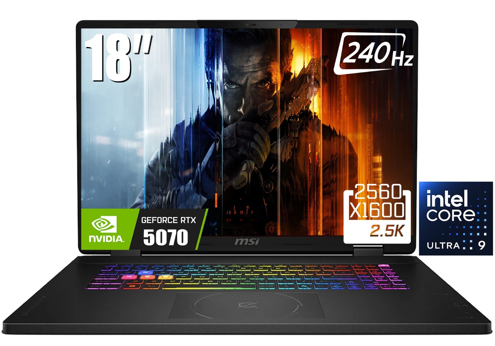 MSI Crosshair 18″ QHD Gaming Laptop Intel Core Ultra 9-275HX RTX 5070 4TB SSD