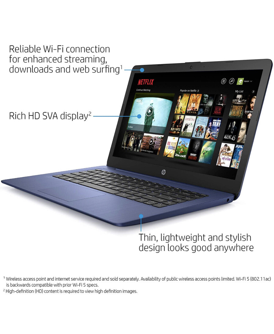 HP Stream 14-cb116ds 14 inch (64GB, Intel Celeron N, 1.10GHz, 4GB)…