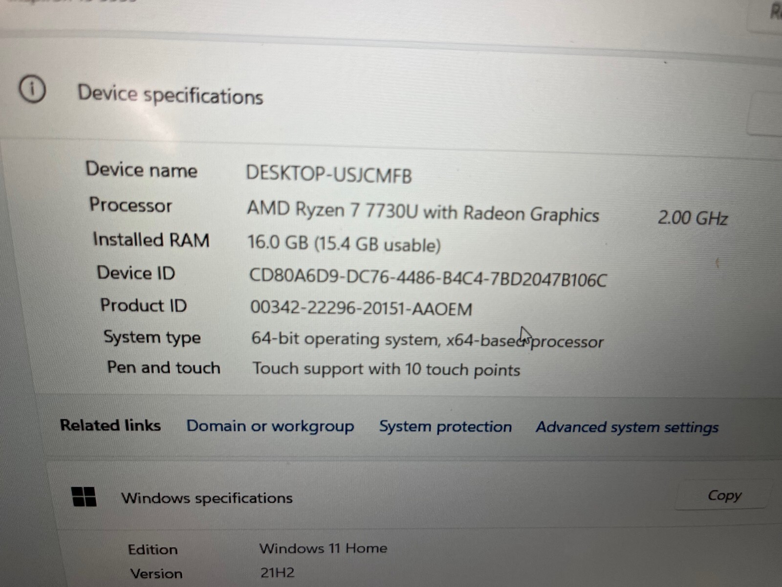 Dell Inspiron 15.6 Touchscreen Laptop Ryzen 7 7730U 16GB 512GB SSD i3535-A813BLK