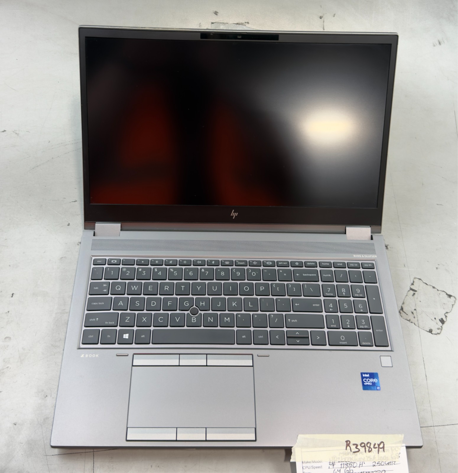 HP ZBook Fury 15 G8 i7-11850H / 64GB RAM / T1200 / NO SSD -RL6057