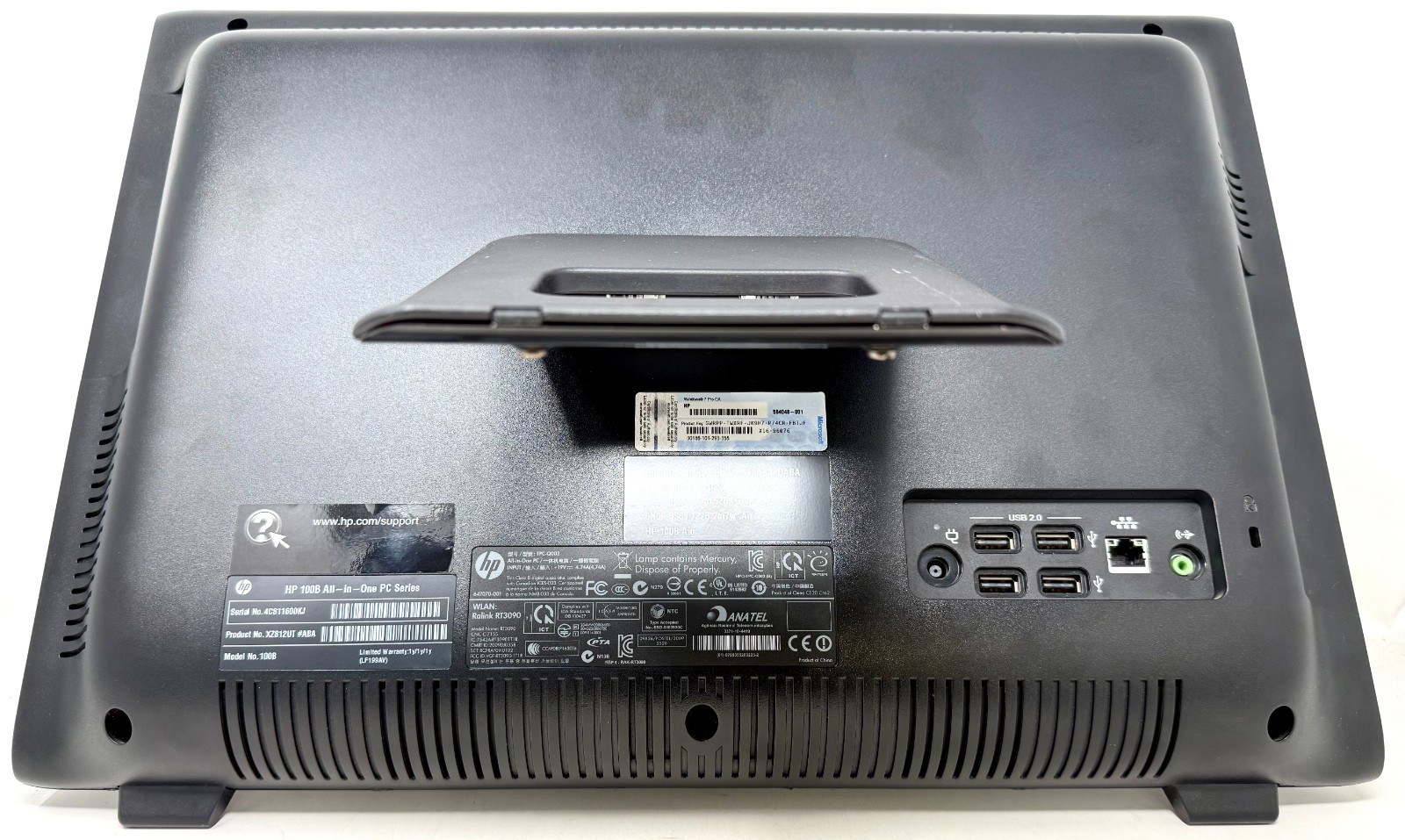 HP 100B All-in-One Windows 7 Pro PC XZ812UT#ABA AMD E-350 2GB DDR3 RAM 250GB HD