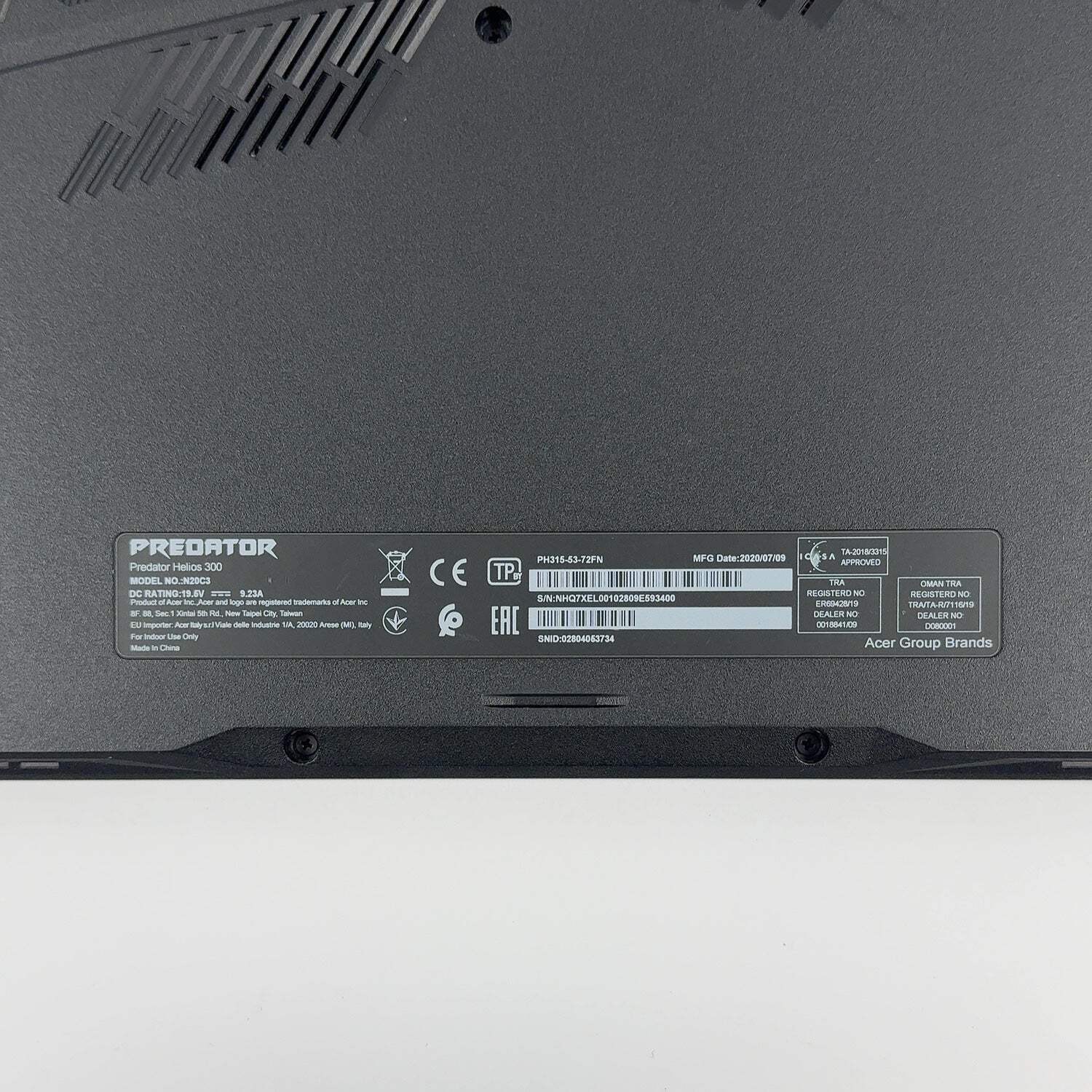 Broken Acer Predator Helios 300 i7-10750H 16GB RAM 512GB SSD GTX 1660 Ti READ