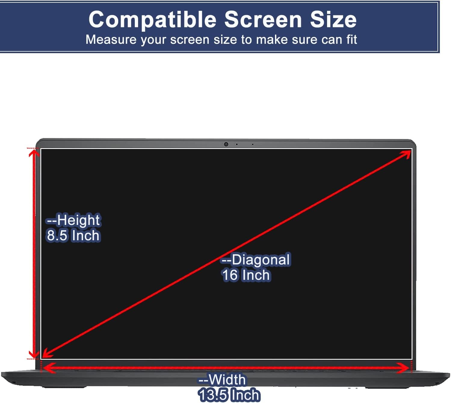 16″ Anti Blue Light Screen Protector for Laptops with 16:10 Aspect Ratio – 16 in