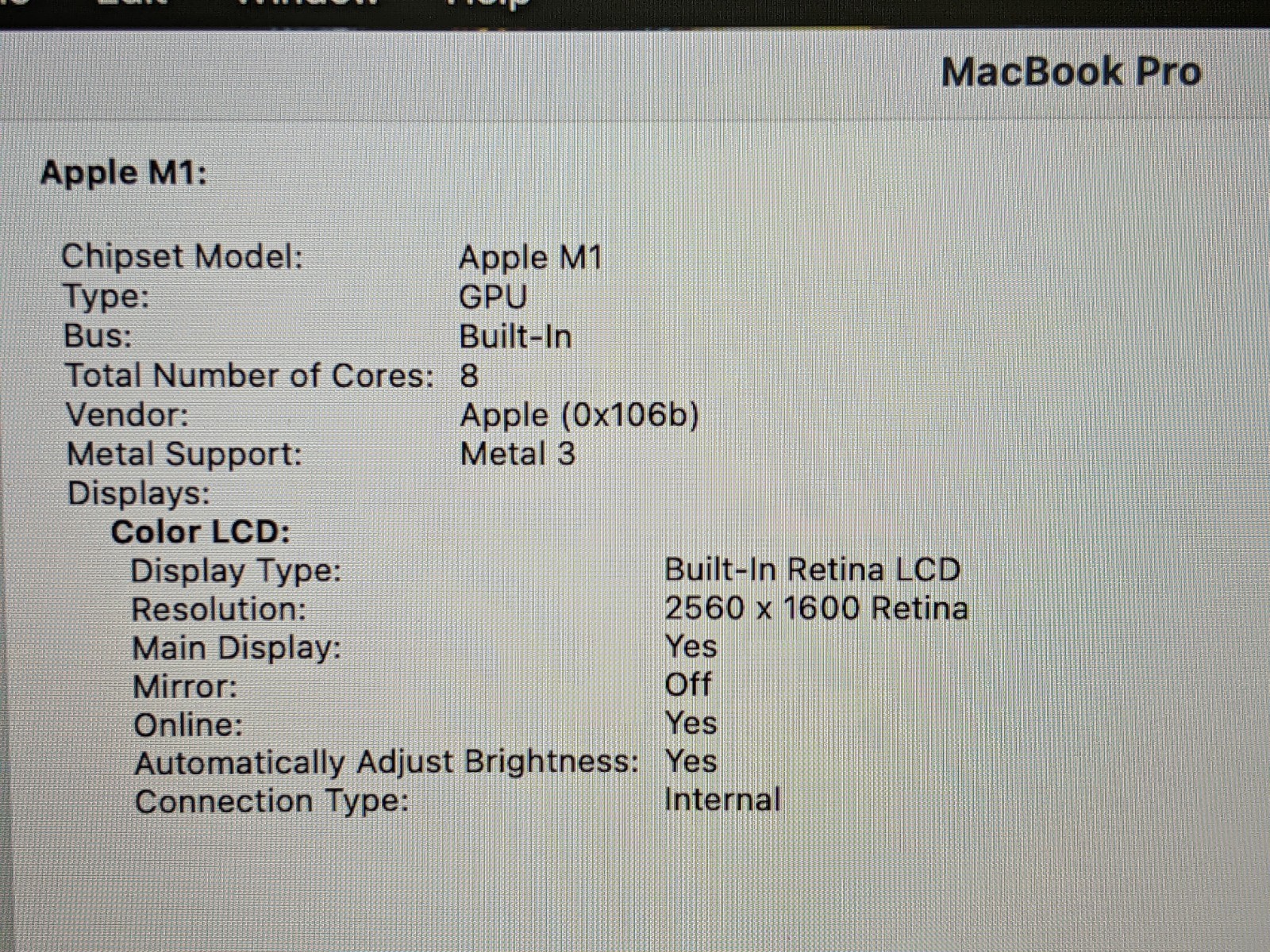 Apple MacBook Pro A2338 (2020) 13.3″ M1 8CPU/8GPU 3.2GHz 8GB 256GB MYDA2LL/A +PA