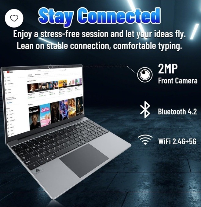 Azeeo 15.6 In Laptop 16GB RAM 512GB ROM, Intel Celeron Quad Core,N5095, Win 11