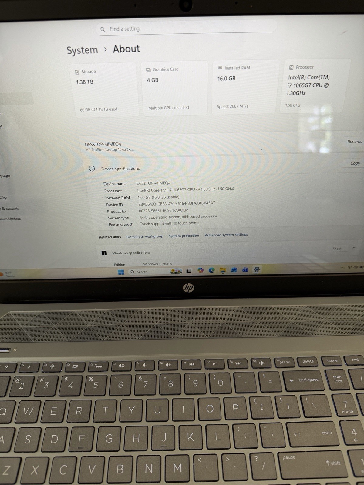 HP PAVILION LAPTOP 15 CORE i7 10TH GEN 16GB RAM 1.5TB 4GB VRAM TOUCHSCREEN READ