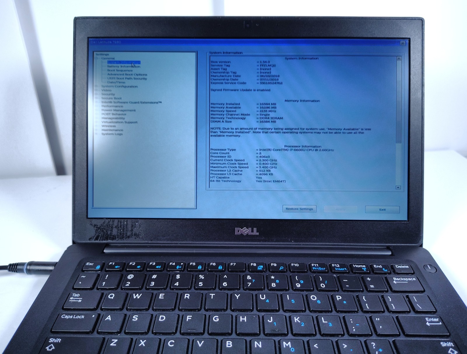 Dell Latitude 7280 Laptop 16GB RAM – Intel I7-6TH GEN w/Genuine Dell AC Adapter