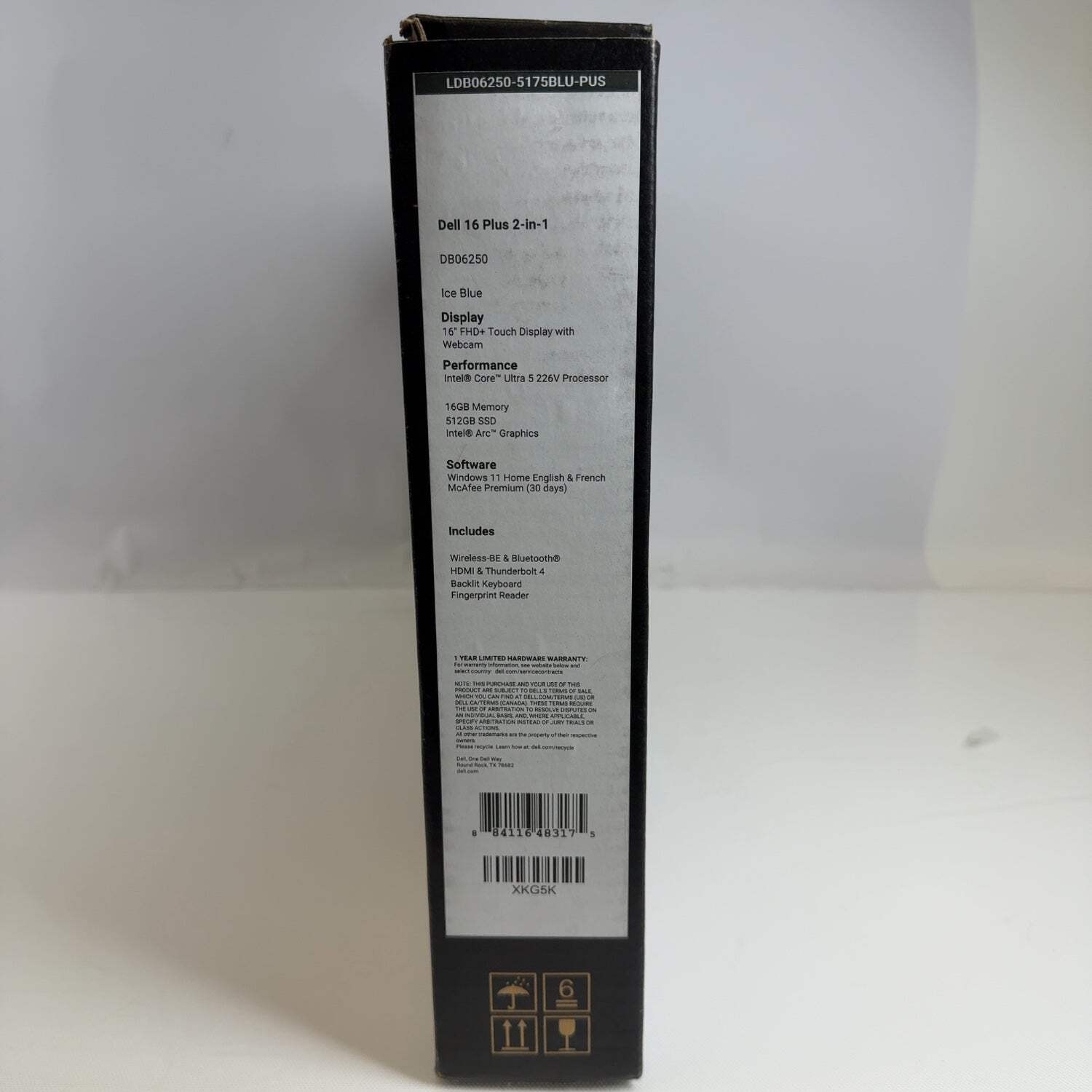 Dell 16 plus 2-in-1 DB06250 16″ Core Ultra 5 226V 4.5GHz 16GB RAM 512GB SSD