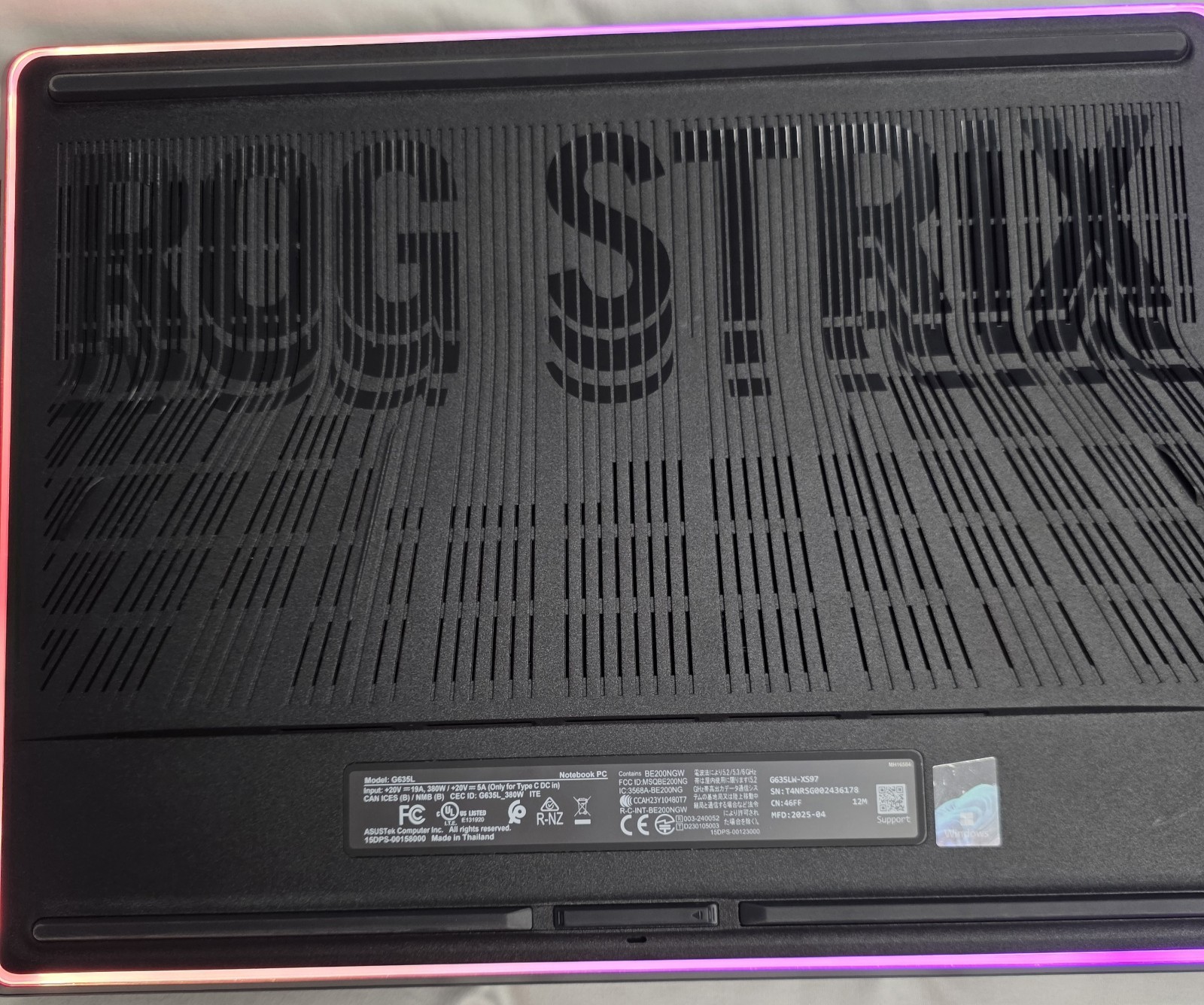 ASUS ROG Strix G 16in RTX 5080 32GB RAM 2TB SSD CPU ULTRA 9 275HX