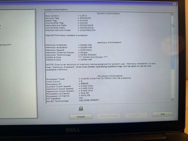 Dell Latitude 7480 i5-7300U NO RAM NO O/S (No Charger Included)