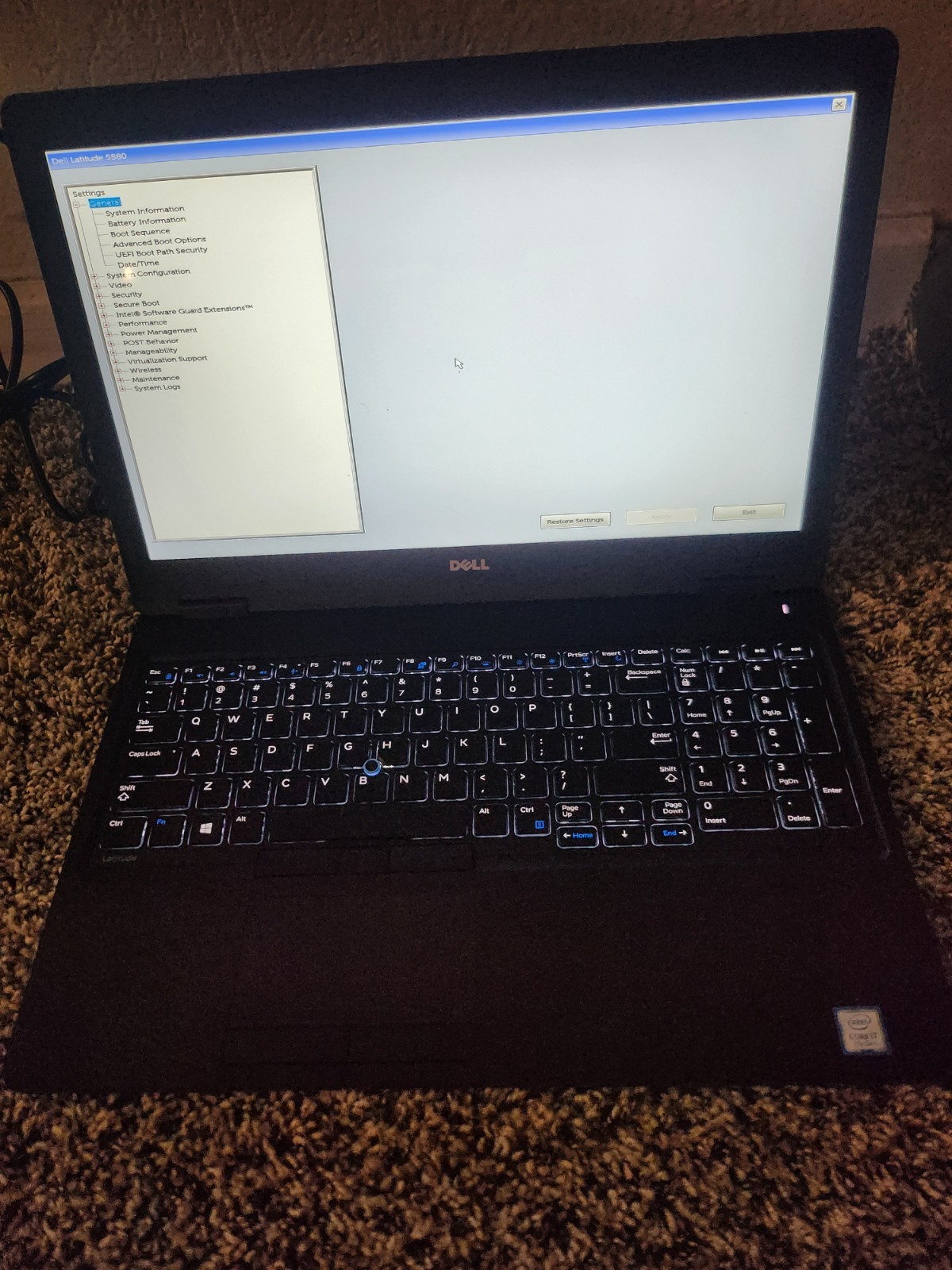 Dell Latitude 5580 Intel Core I7 7th Gen 8gb RAM No SSD,