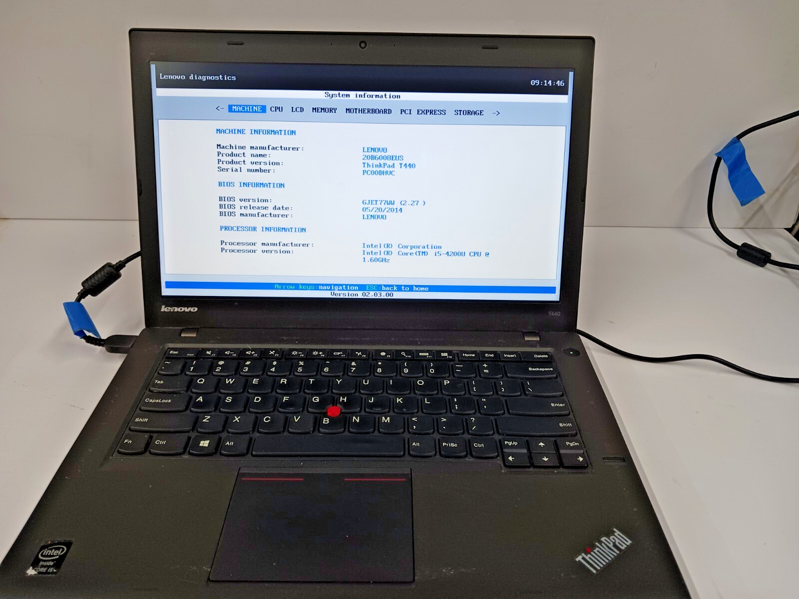 14″ Lenovo ThinkPad T440 Intel Core i5-4200U @ 1.60GHz 8GB RAM 128 GB SSD, NO OS