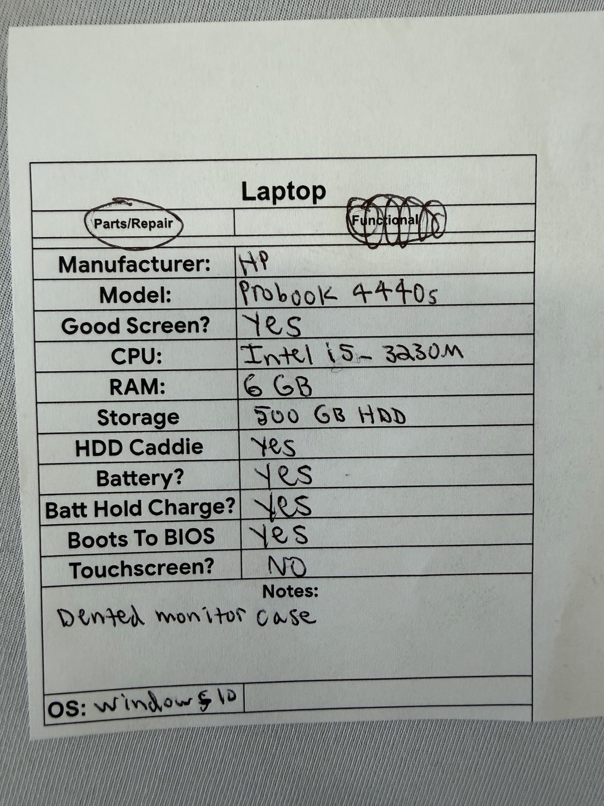 HP Probook 4440s Laptop – Good Screen – Intel i5-3230M – Read Des