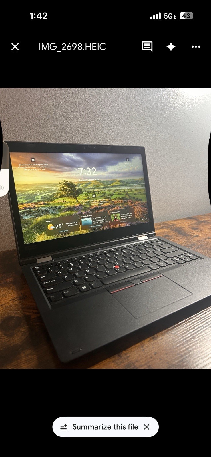 Lenovo ThinkPad L380 Yoga 14″ Laptop i5-8350U 16GB 256GB SSD Touchscreen Win 11