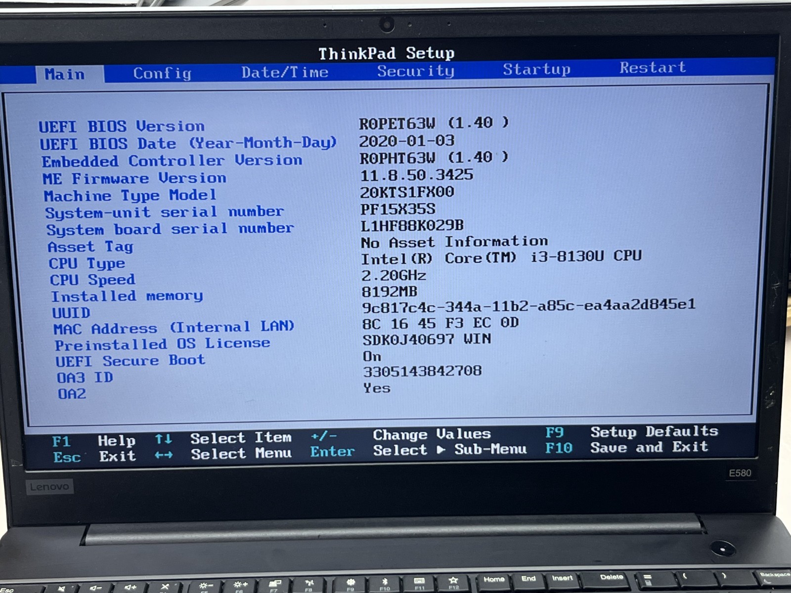 Lot(4) Lenovo Thinkpad 15.6″ i3-8130U@2.20GHz 8GB NO SSD/ NO OS BIOS TESTED*Read
