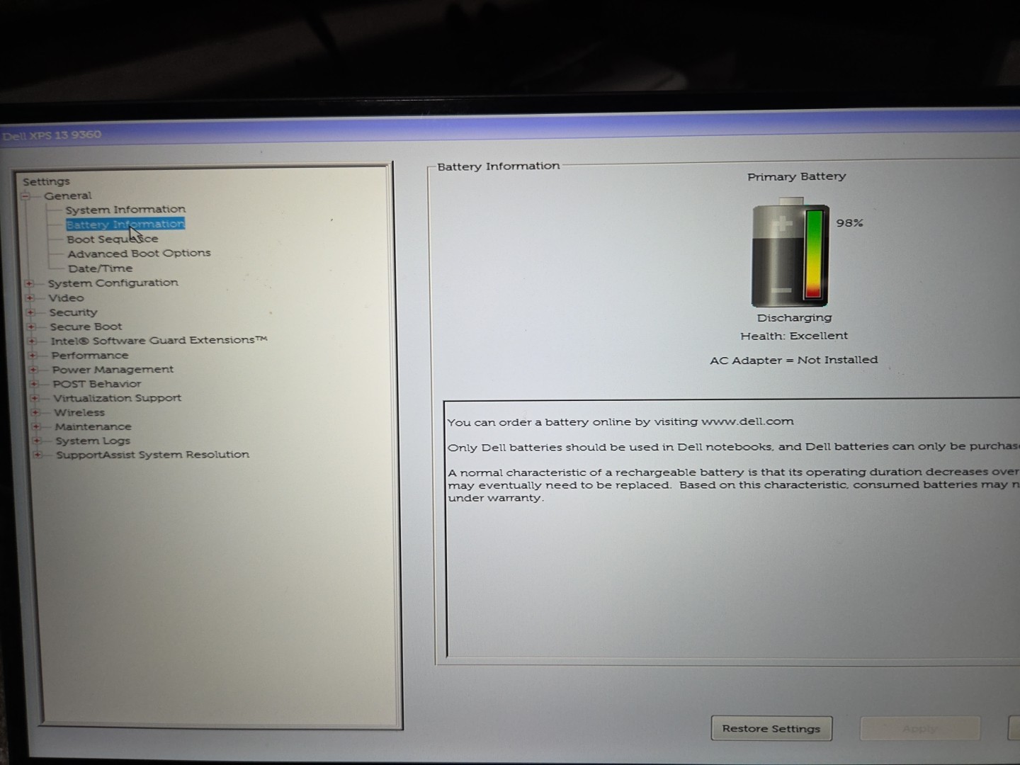 Dell XPS 13 9360 i7-8550U @ 2.40 GHz 8GB 256GB SSD. Touchscreen