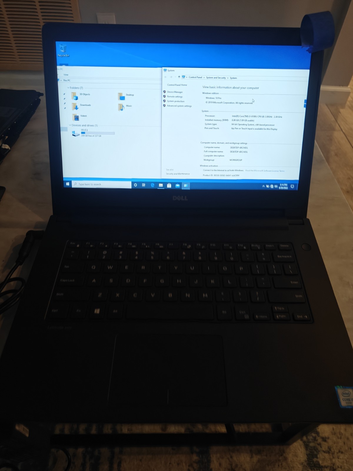 Dell Latitude 3470 14″ Laptop Intel i3-6100U 8GB RAM Win 11