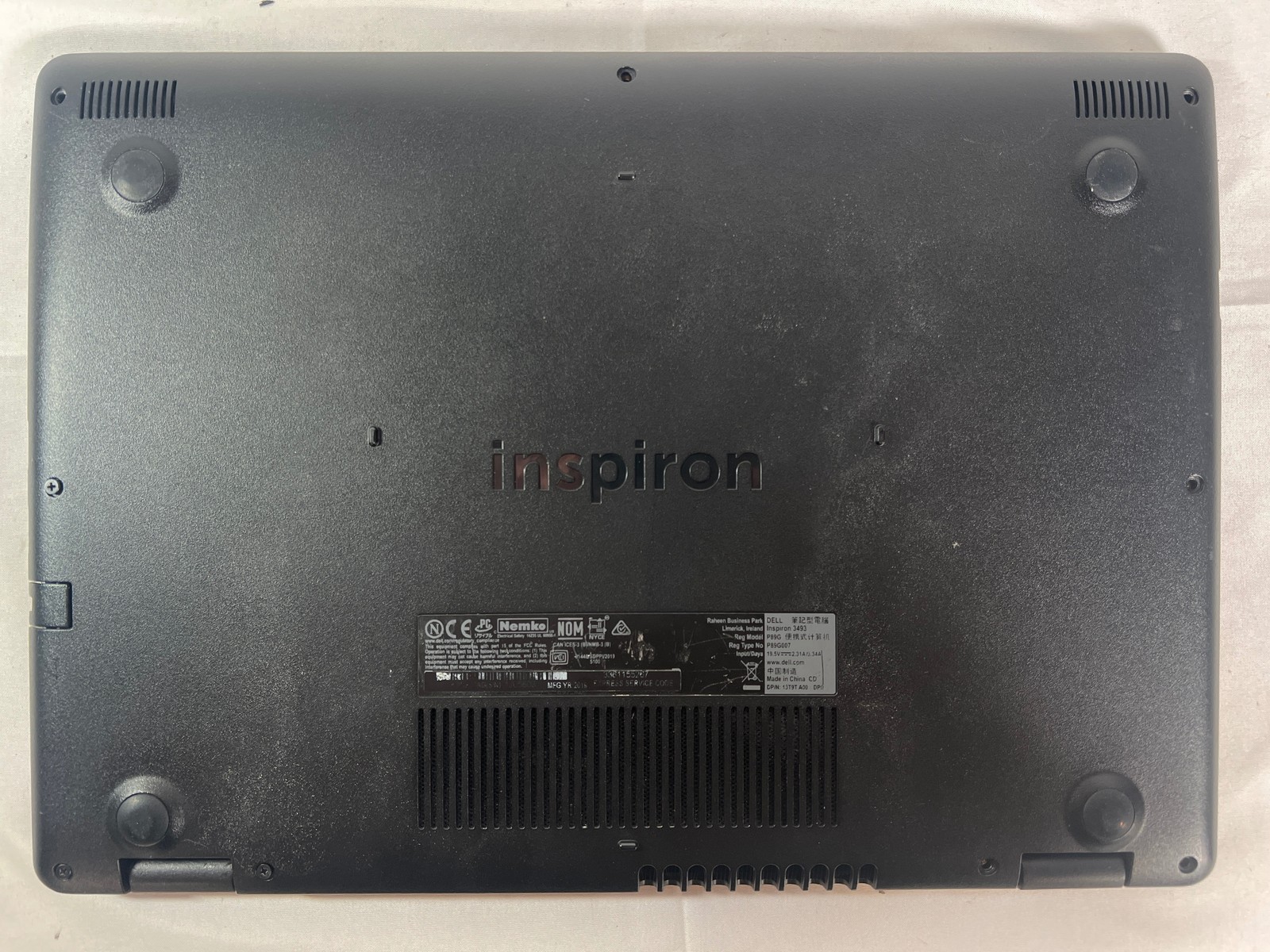 Dell Inspiron 3493 i5-1035G4 No Ram No Drive M2 Broken 14″ Parts