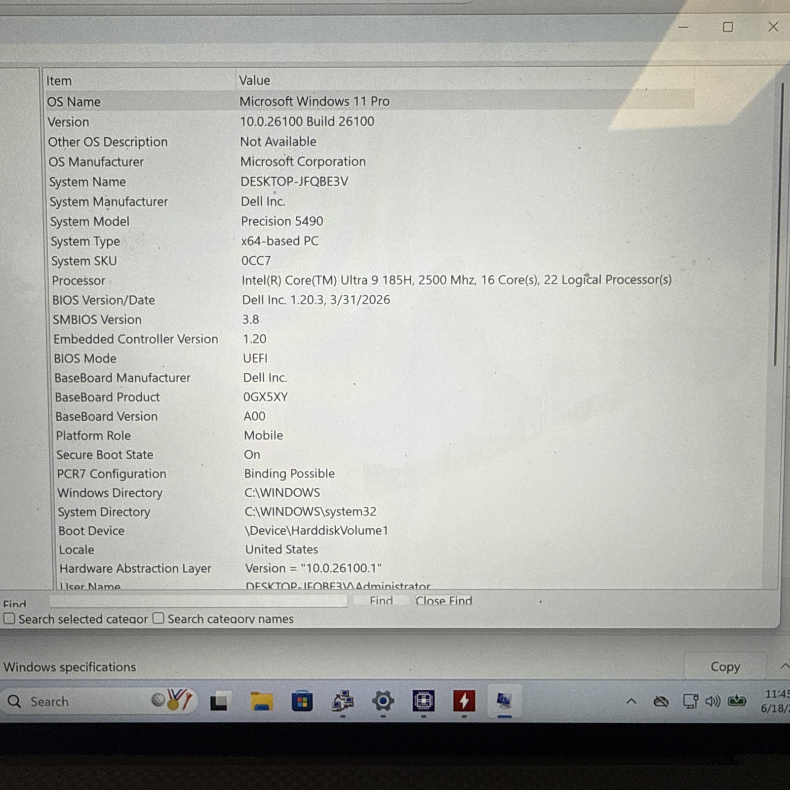 Dell Precision 5490 Mobile Workstation – Intel Core Ultra 9 185H | 64GB RAM |