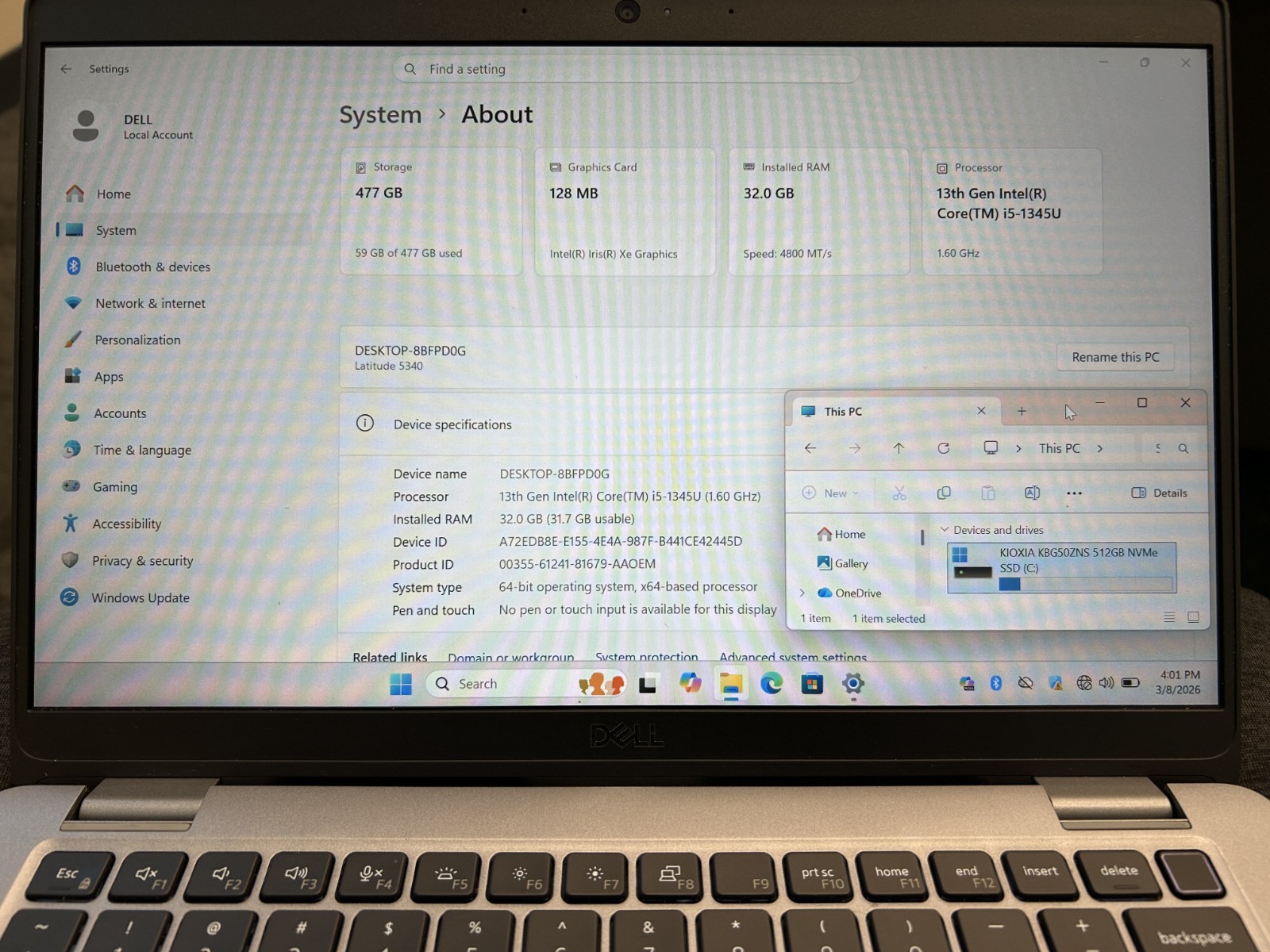 Laptop Dell Latitude 5340 12.5″ Core i5-1345U @1.60Ghz 512GB SSD 32GB RAM Win 11