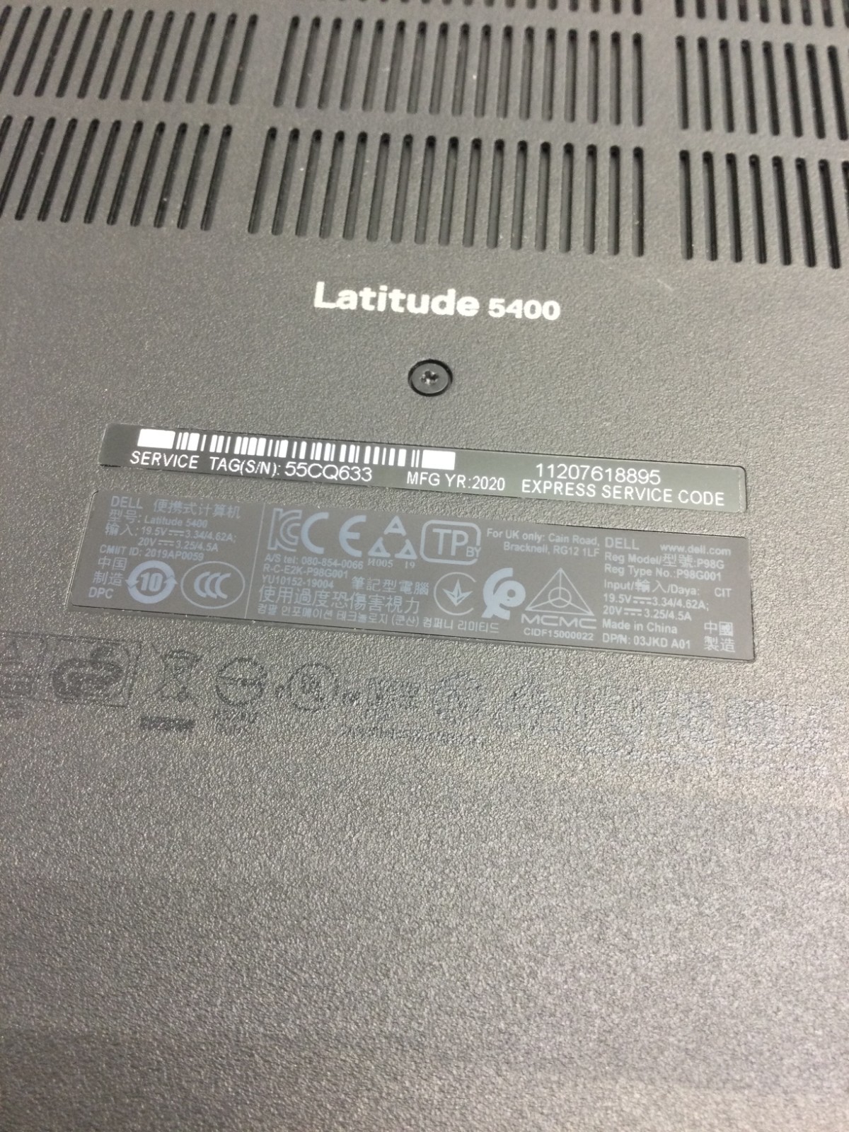 Dell Latitude 5400 14” Core i7-8665U 1.90GHz 8GB RAM 256GB SSD win 11 pro