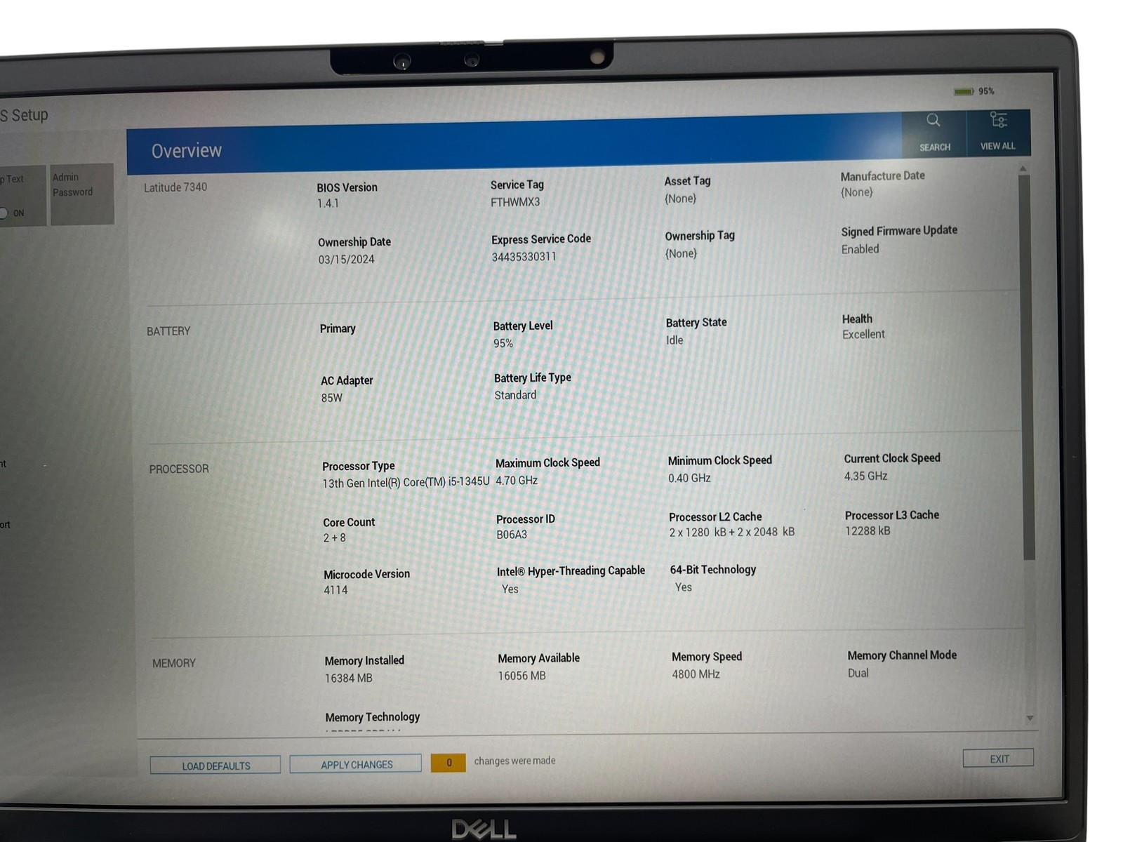 Dell Latitude 7340 13″ – i5-1345U – 16GB RAM – 256GB SSD – Grade D