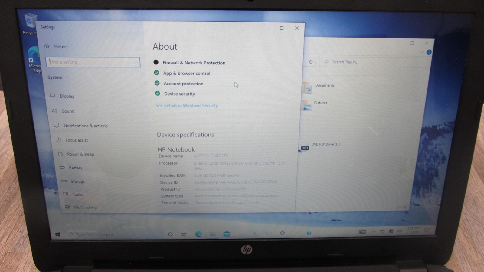HP 15.6″ Laptop Intel i3-6100U 2.3Ghz, 4GB RAM, 1TB HDD, Touchscreen FREE SHIPP