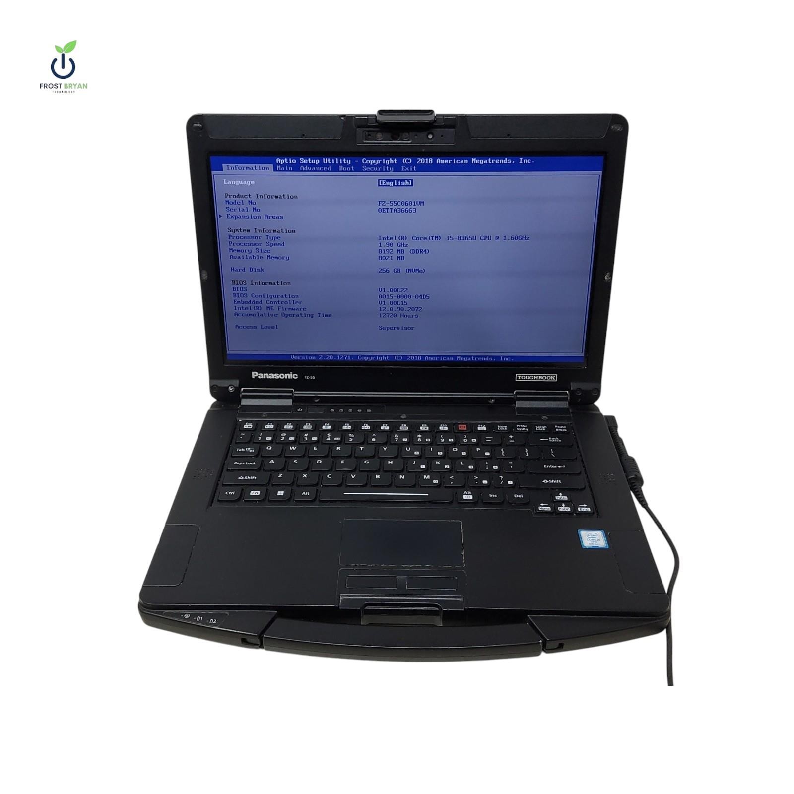 PANASONIC FZ55-1 Laptop i5-8365U@1.60GHz 8/256GB No OS Grade C [READ]