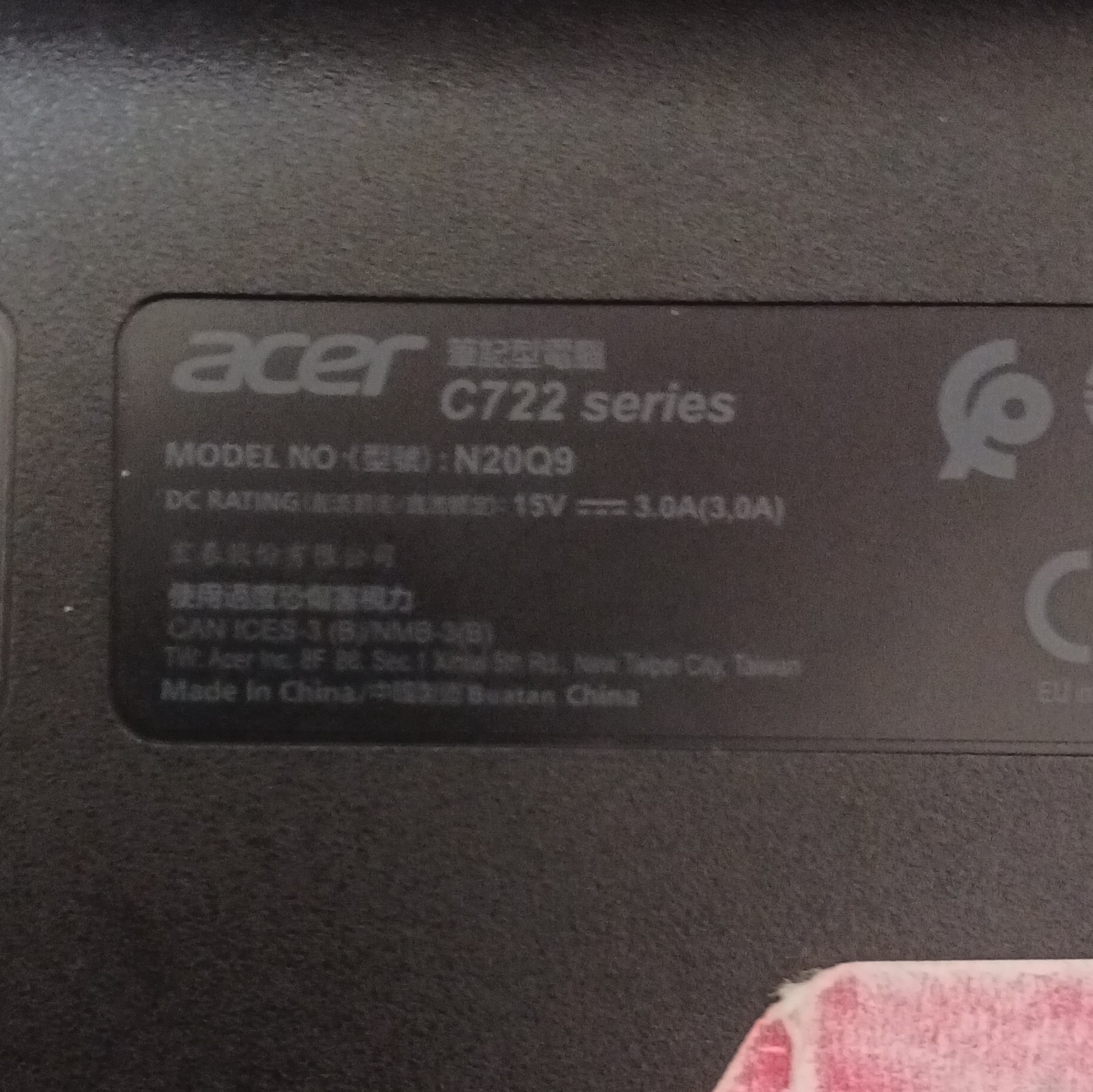 Acer C722-K4CN Chromebook Intel Celeron 11.6 in Black Chrome OS Notebook PARTS