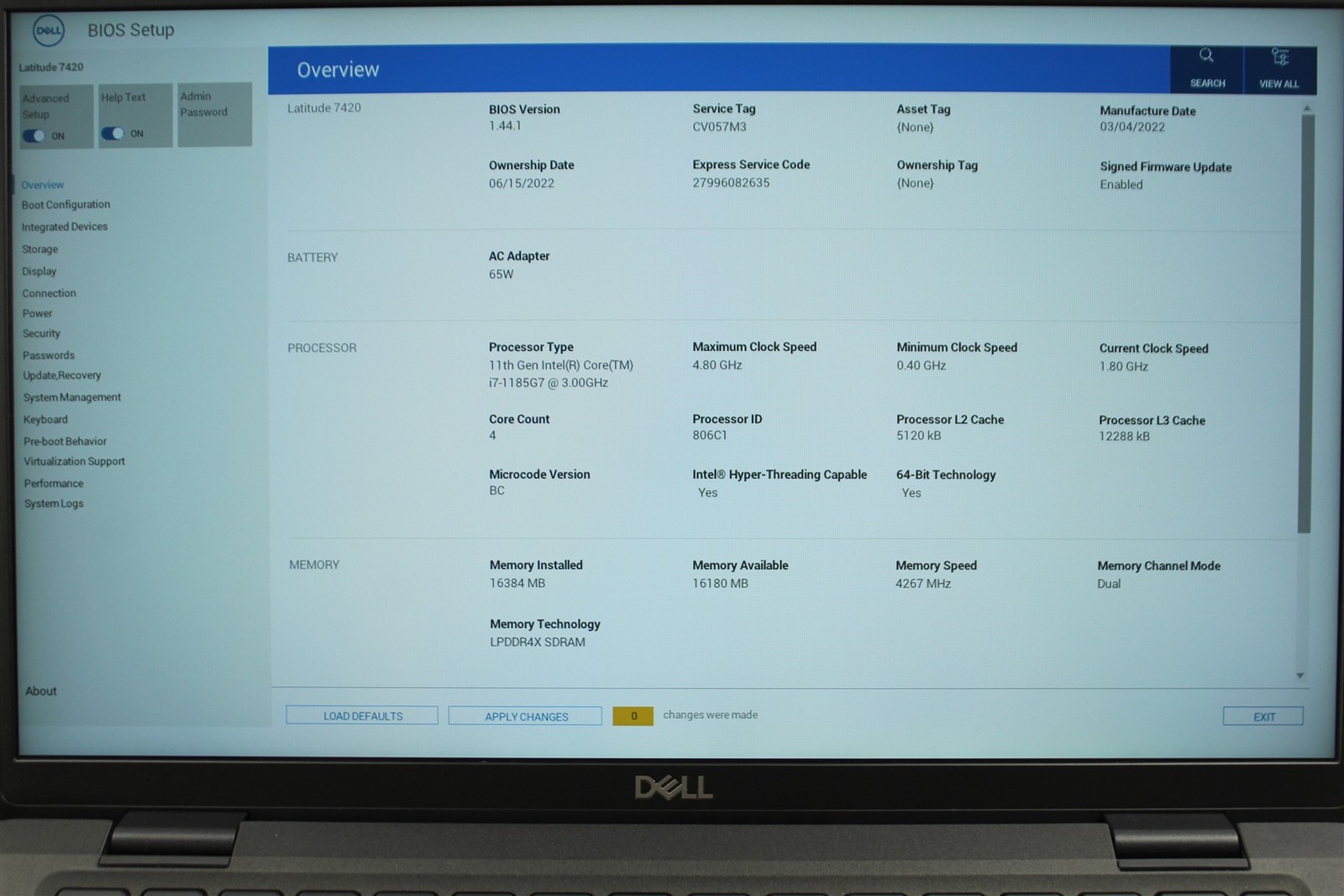 Dell Latitude 7420 14″ FHD Touch i7-1185G7 3.0GHz 256GB SSD 16GB RAM NO OS