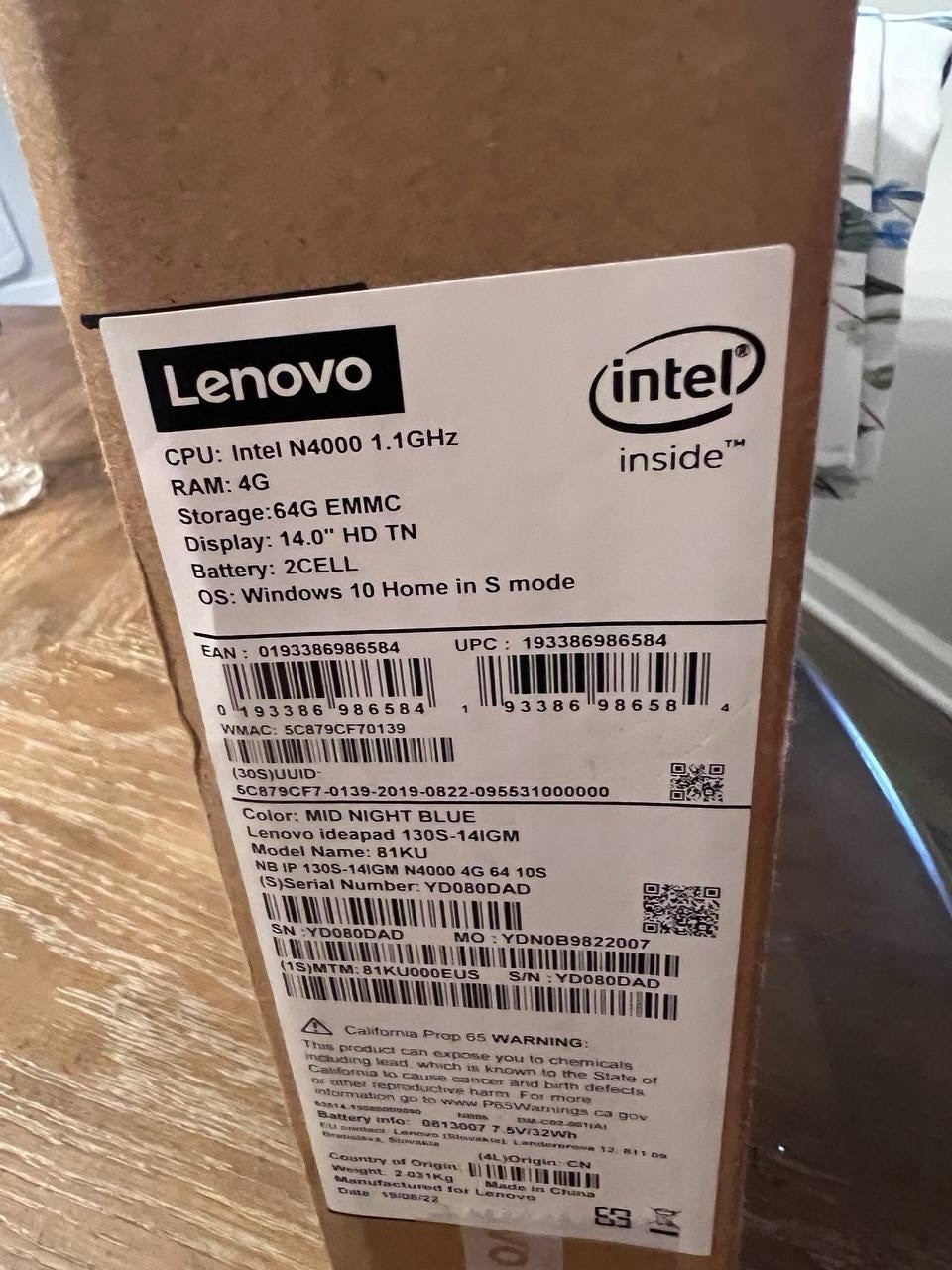 Lenovo IdeaPad 130-S 14″ Celeron N4000 1.1GHz 4GB RAM 64GB