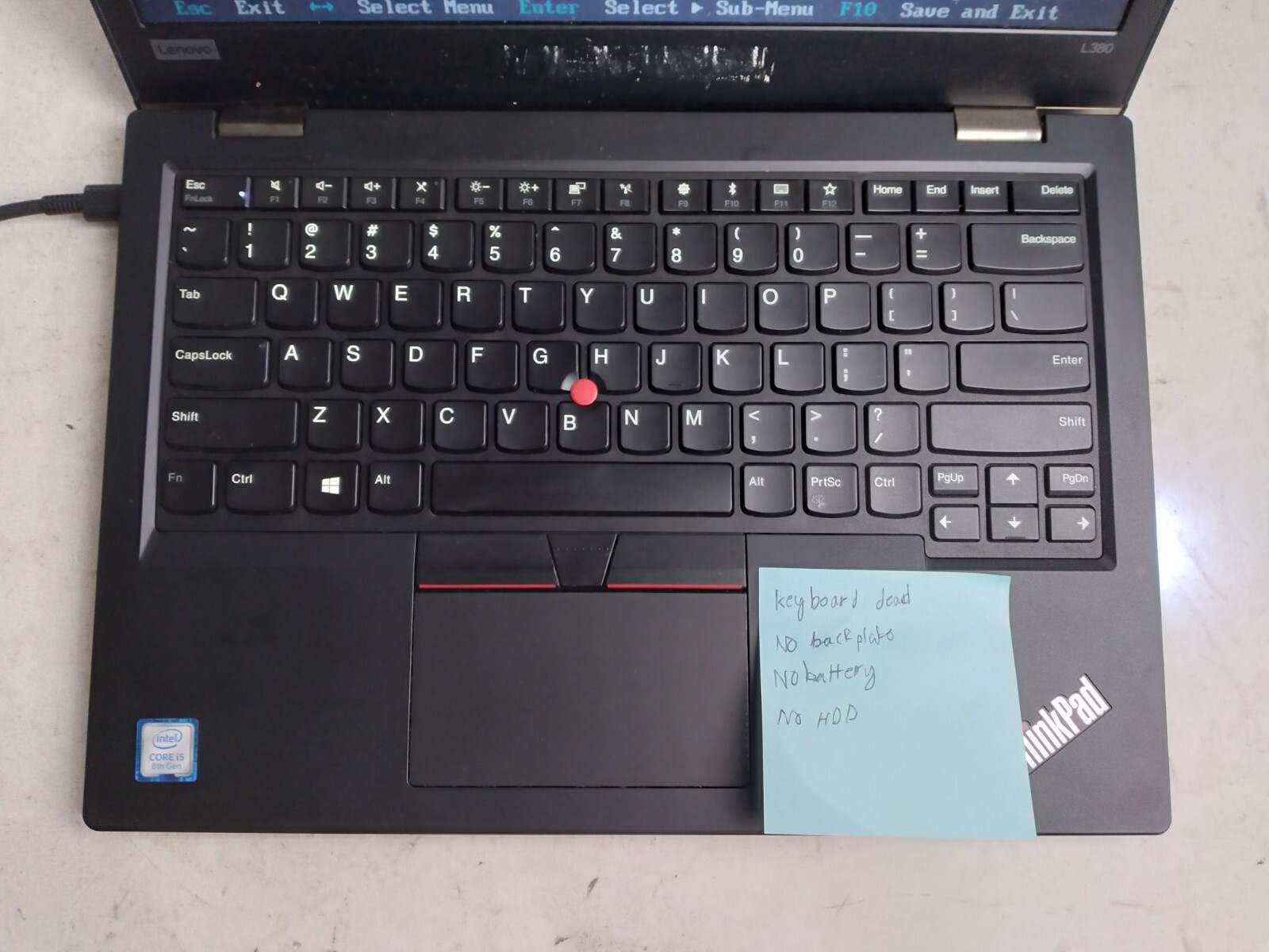 LENOVO THINKPAD L380 YOGA w/i5-8250U, 8GB RAM, 13.3″ Laptop for Parts & Repair