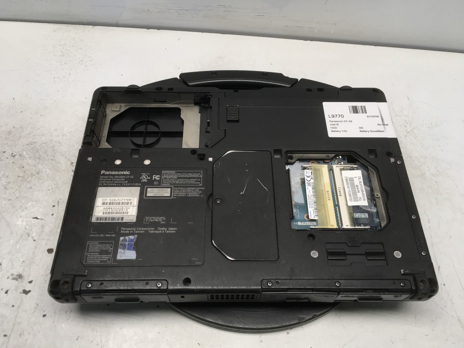 Panasonic CF-53 Intel i5 No RAM NO HDD No Batt
