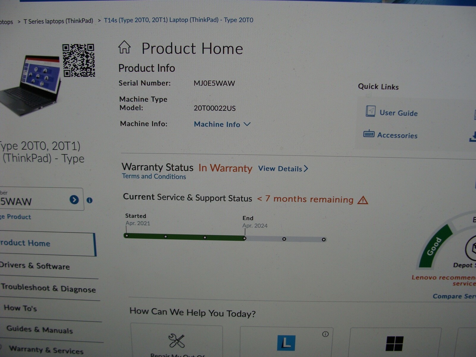 Lenovo ThinkPad T14 Gen 1 Intel i5-10210U 1.60GHz 8GB RAM 512GB SSD