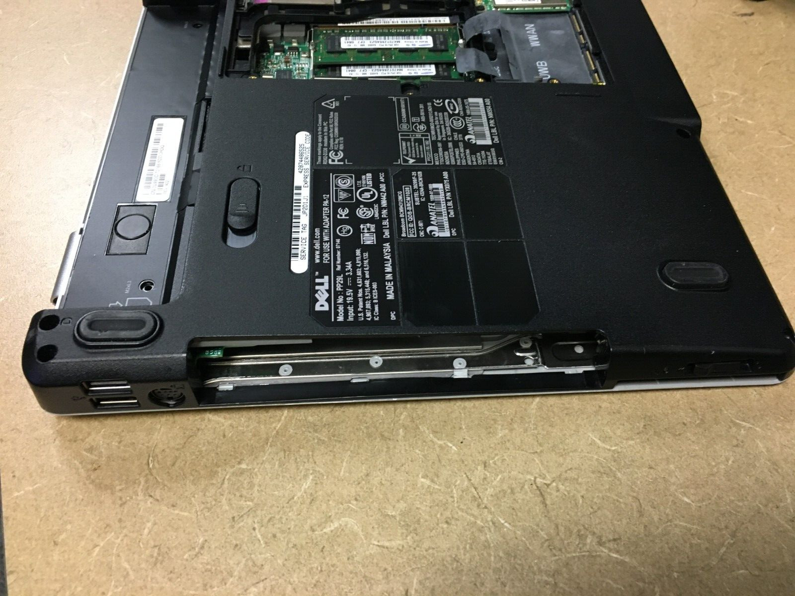 Used Dell Inspiron 1525 Palmtop, Bottom Case Assembly Motherboard Keyboard