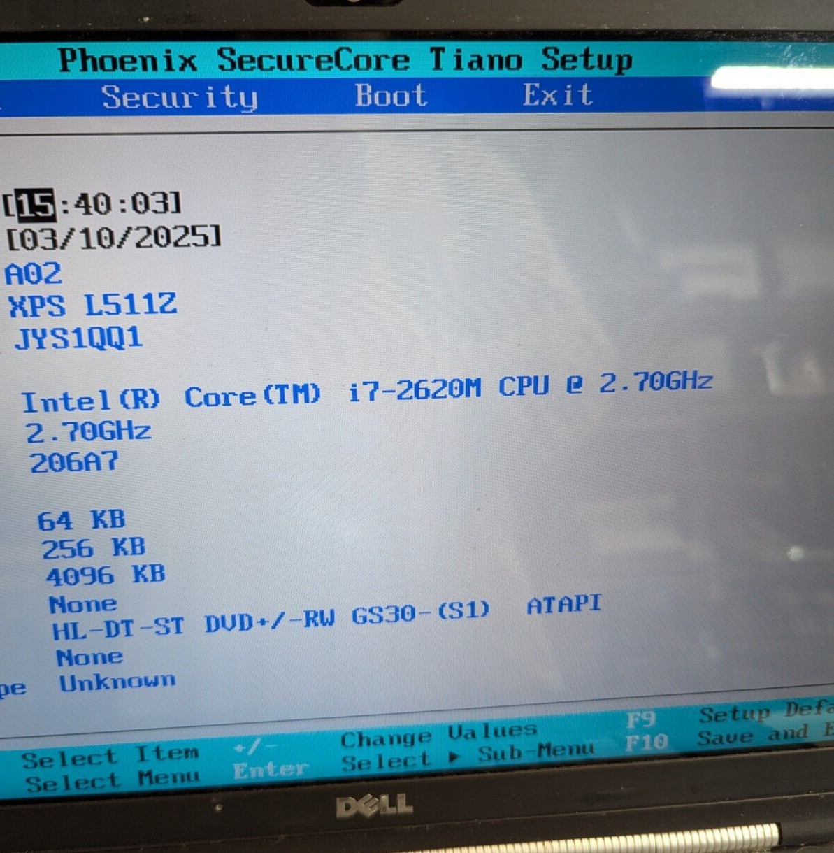 DELL XPS 15Z i7-2nd PARTS Boots, case in poor shape NO HDD/CORD #320