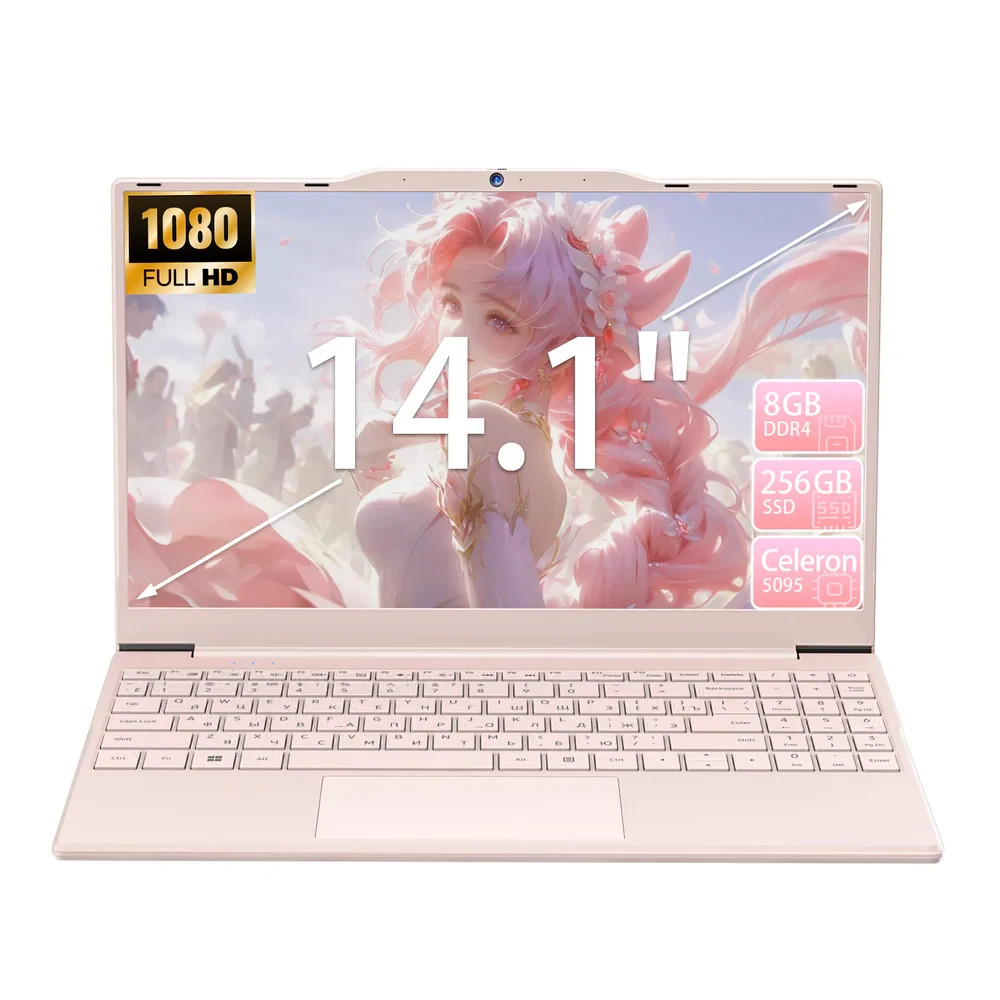 14.1 Inch Windows 11 Laptop Computer, 256GB SSD 8GB N5095 8GB RAM 256GB SSD