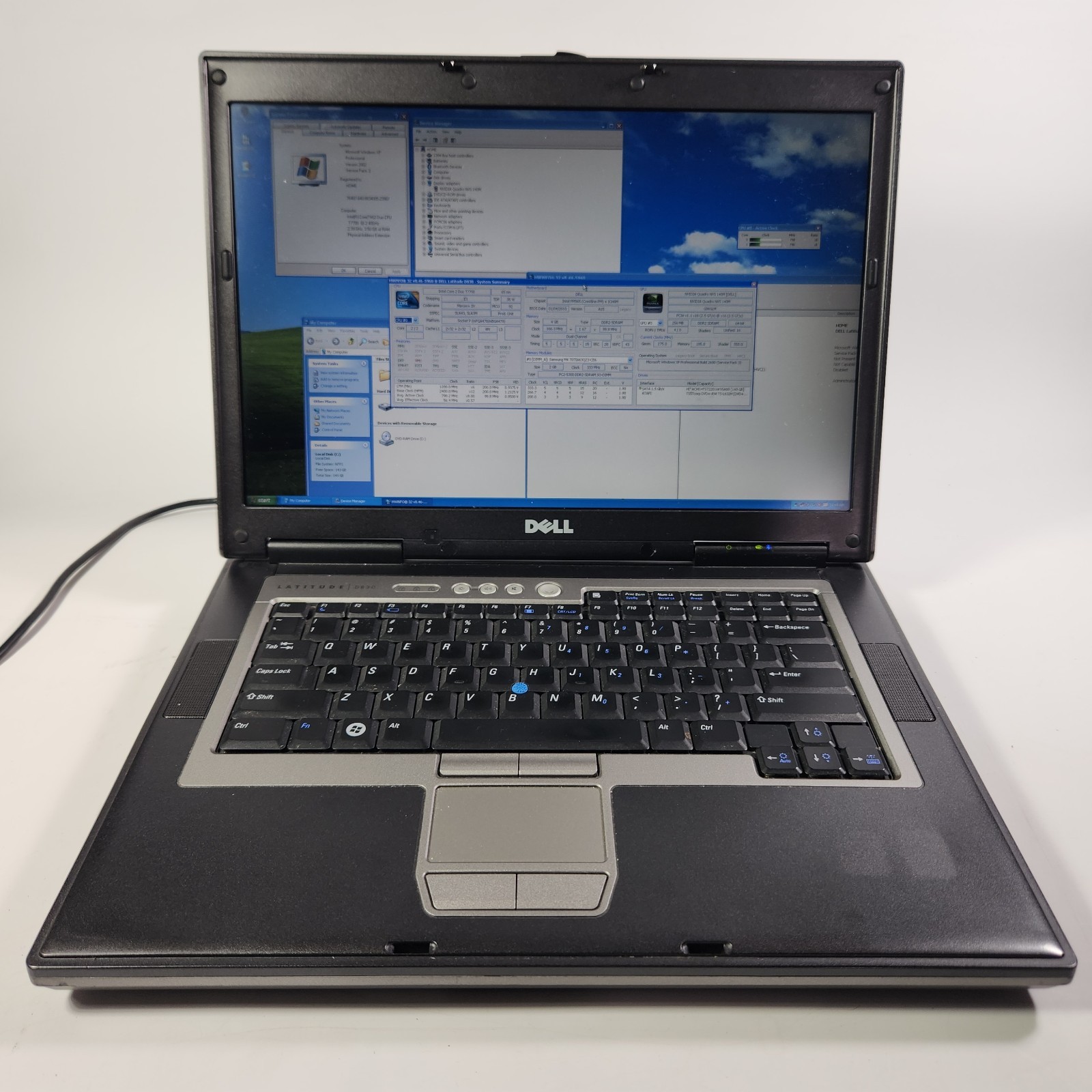 Retro Gaming Laptop Dell D830 Intel Core Duo 2.40GHz 4GB Ram 160GB HD Windows XP