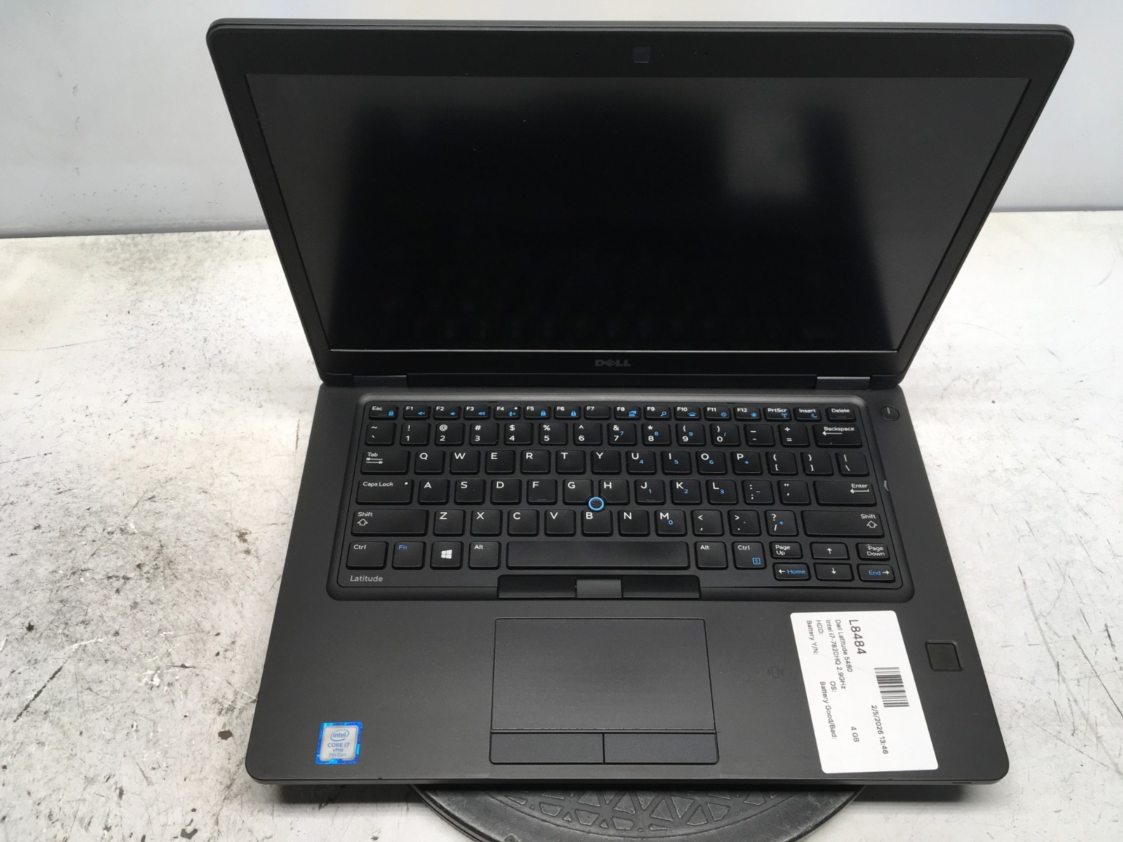 Dell Latitude 5480 Intel i7-7820HQ 2.9GHz 4 GB NO HDD