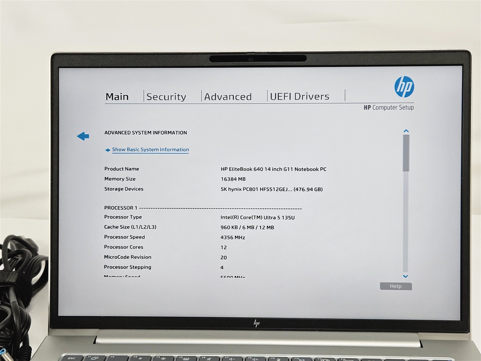 HP 14″ EliteBook 640 G11 Core Ultra 5 135U 16GB RAM 512GB SSD Intel Graphics